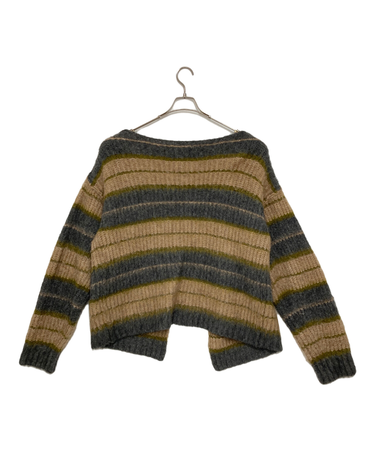 中古・古着通販】PERVERZE (パーバーズ) モヘア混ボタンレスボーダー