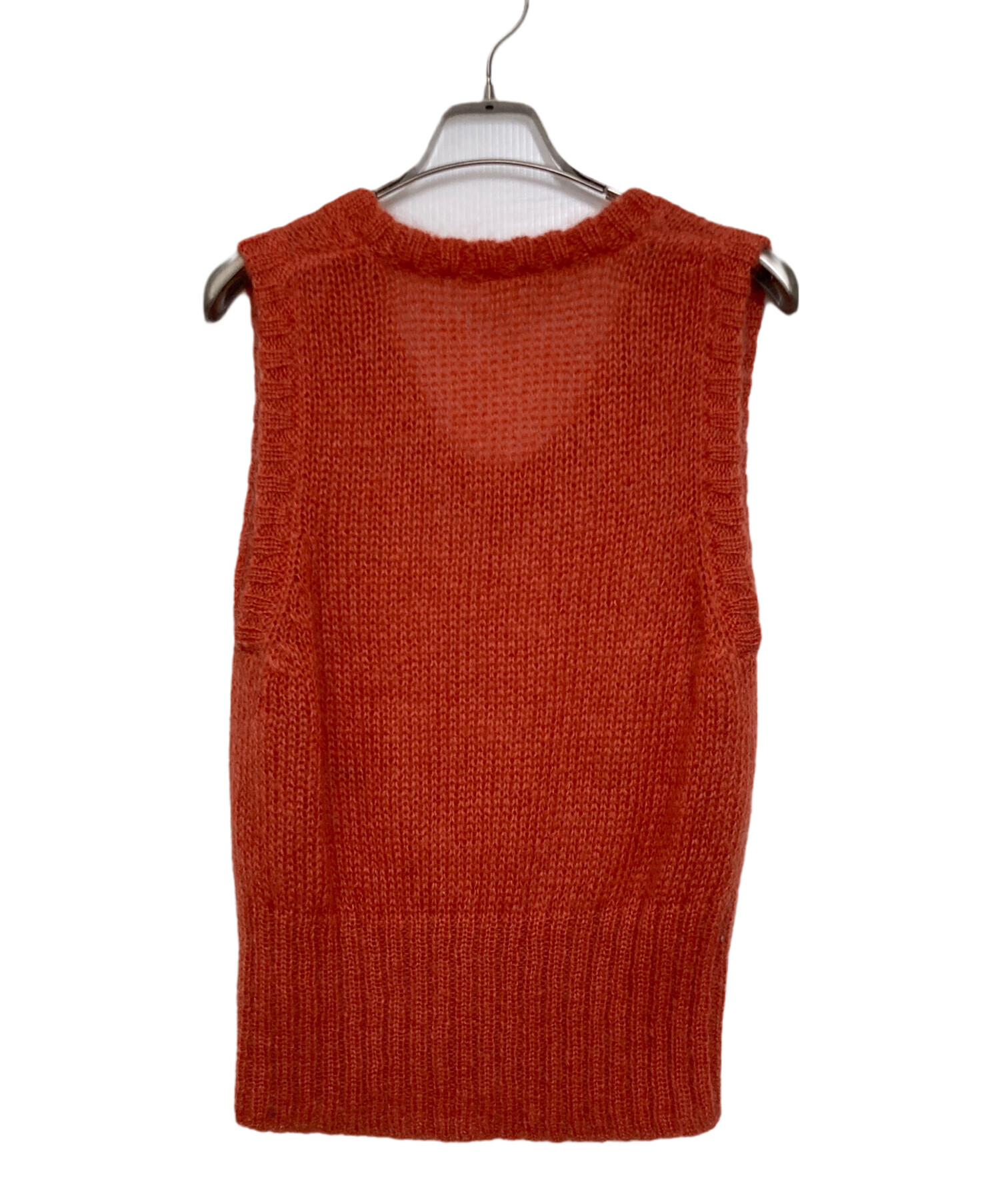 中古・古着通販】GANNI (ガニー) モヘアニットベスト オレンジ サイズ