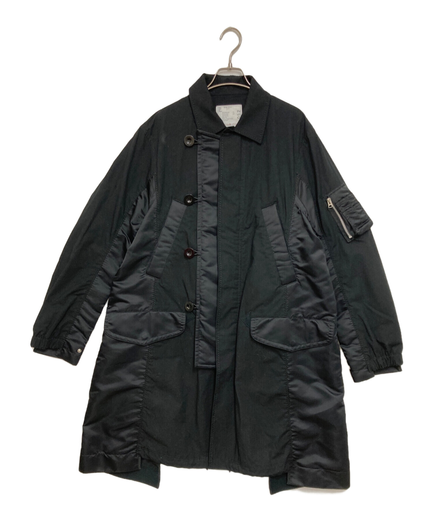 中古・古着通販】sacai (サカイ) ミリタリードッキングコート ブラック