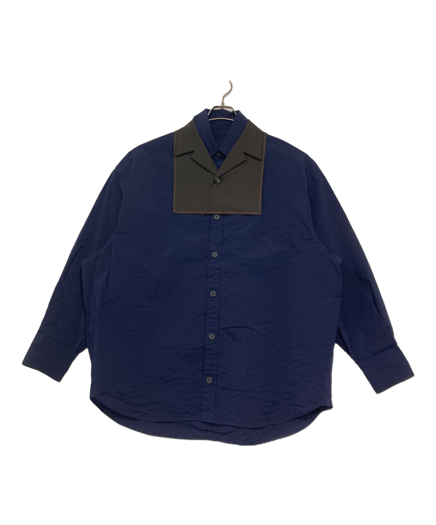 中古・古着通販】KOLOR (カラー) ドッキングシャツ ネイビー サイズ:1
