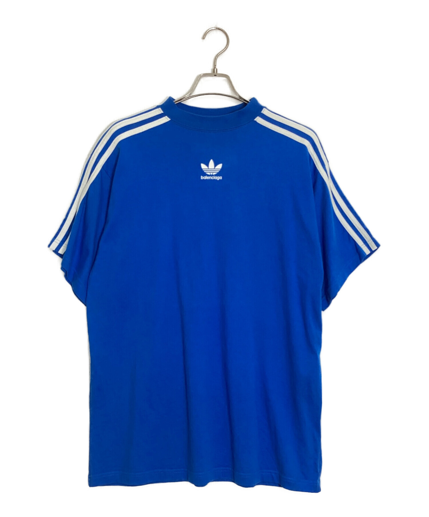 BALENCIAGA×adidas ロゴ刺繍Tシャツ ブルー サイズ3 中古・古着通販】BALENCIAGA (バレンシアガ) adidas (アディダス) ロゴ