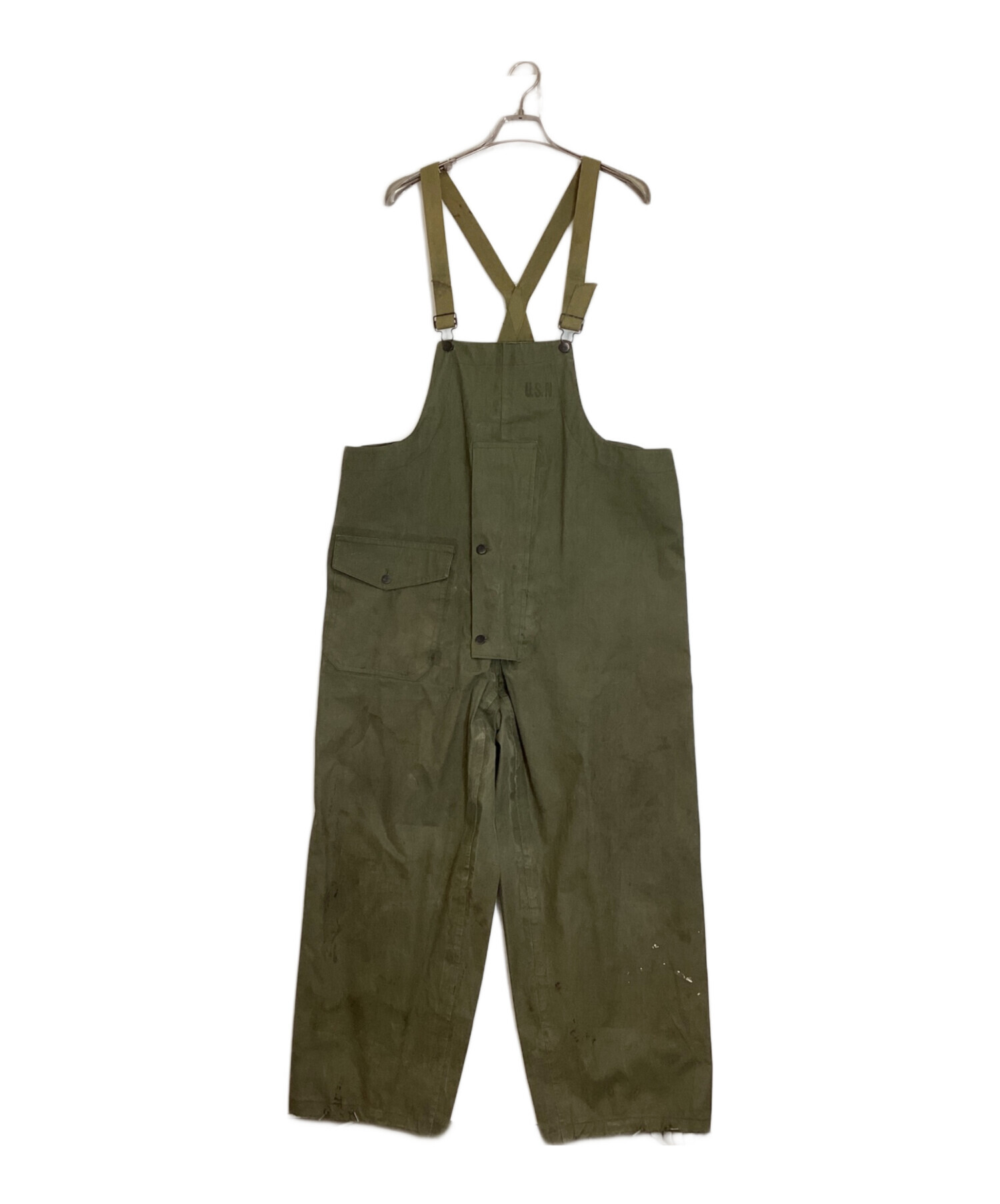 40's ミリタリー U.S.N. ヴィンテージ オーバーオール レインパンツ 中古・古着通販】U'S NAVY (ユーエスネイビー) 40's レインデッキ