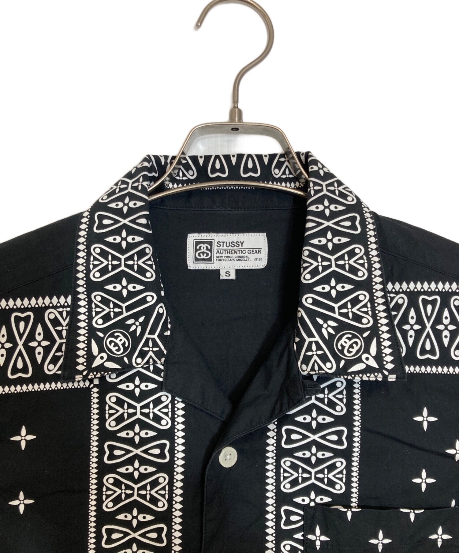 中古・古着通販】stussy (ステューシー) ペイズリー柄ハンソデシャツ