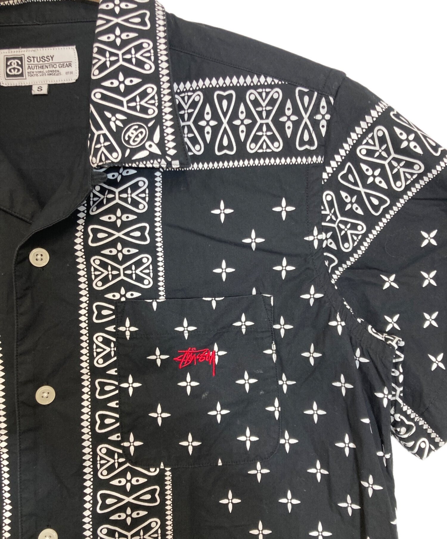 中古・古着通販】stussy (ステューシー) ペイズリー柄ハンソデシャツ