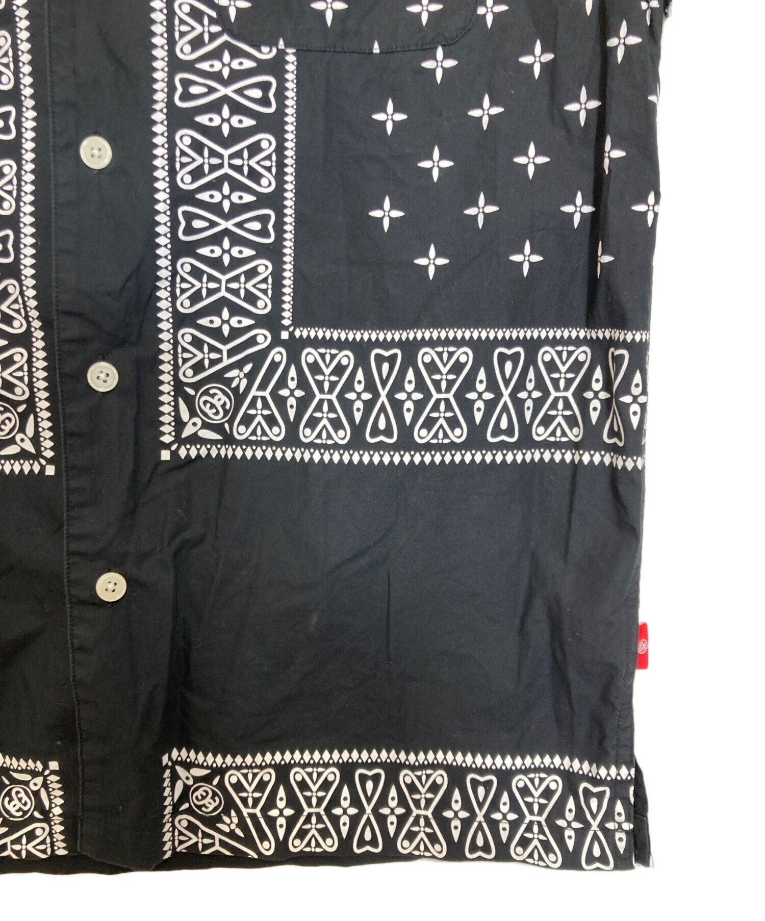 中古・古着通販】stussy (ステューシー) ペイズリー柄ハンソデシャツ 