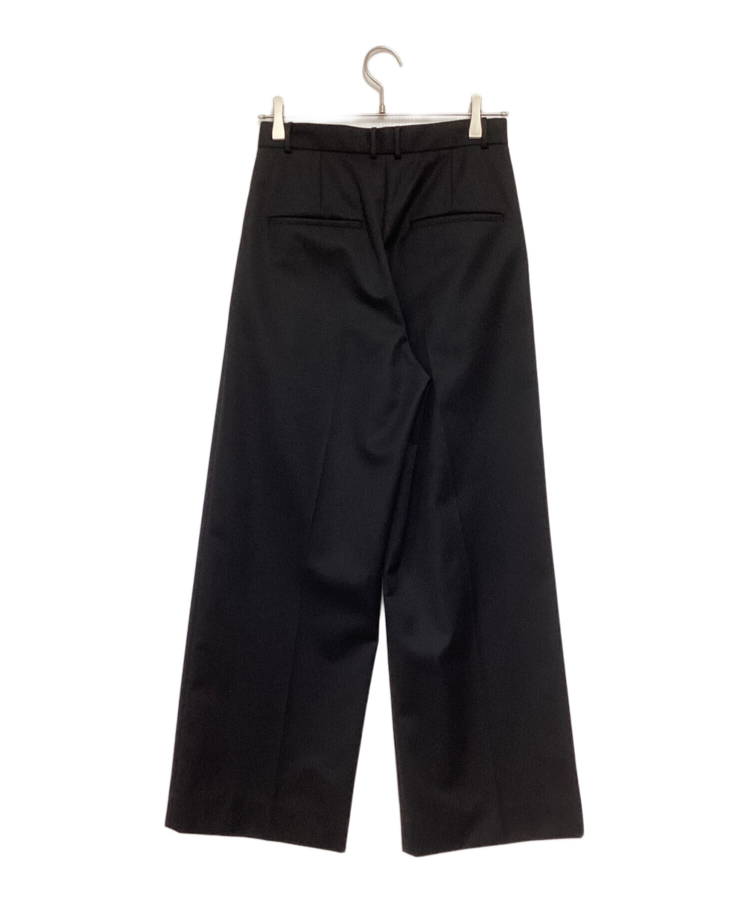 中古・古着通販】ATON (エイトン) ウールギャバジンタックワイドパンツ