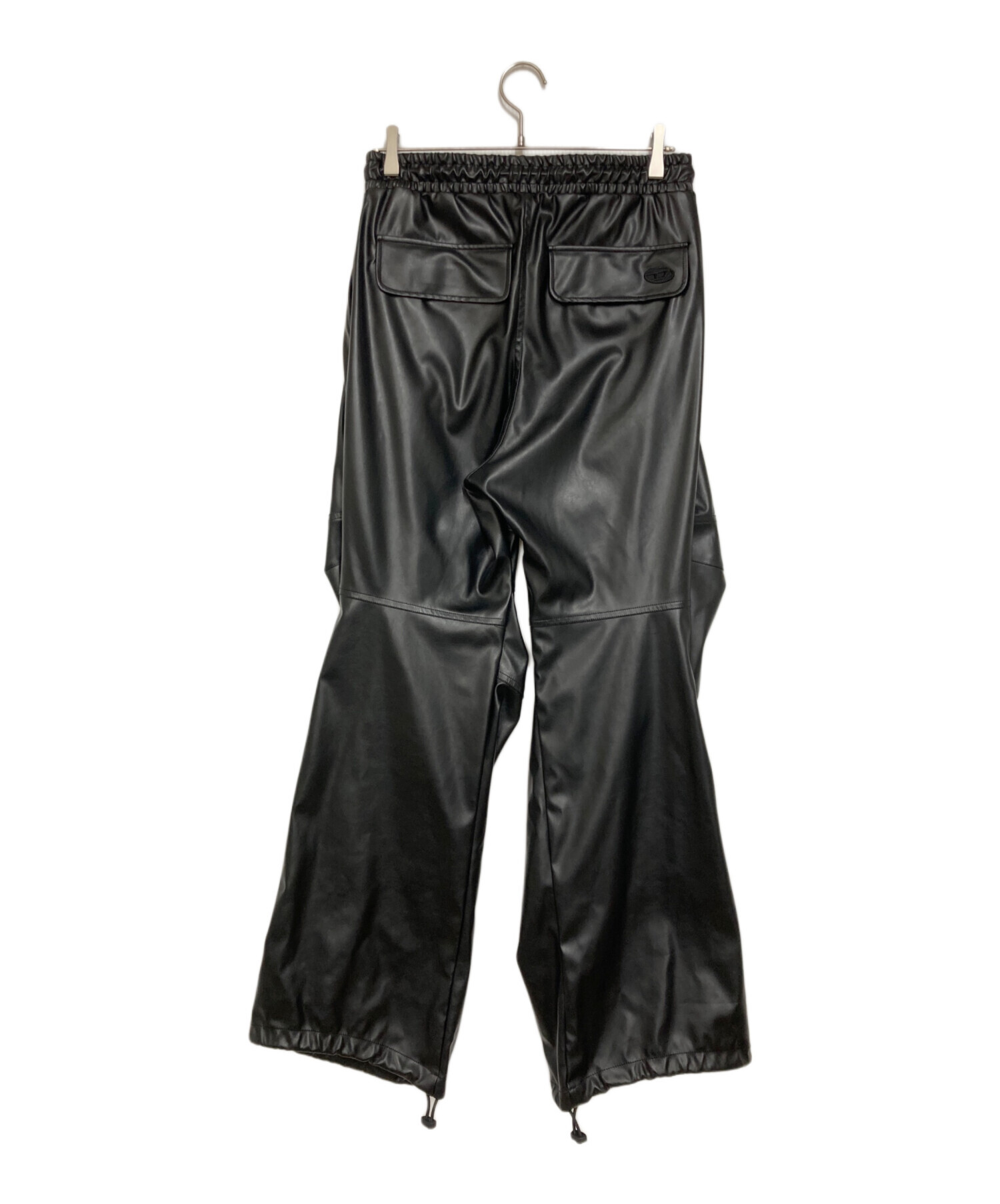 中古・古着通販】DIESEL (ディーゼル) フェイクレザーパンツ ブラック