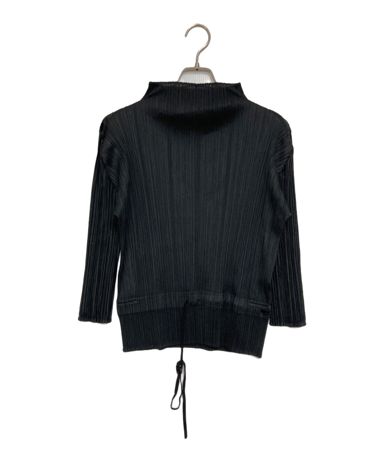 プリーツプリーズ　RIB PLEATS 長袖　黒　ブラック　サイズ3 中古・古着通販】PLEATS PLEASE (プリーツプリーズ) ウエストドロー