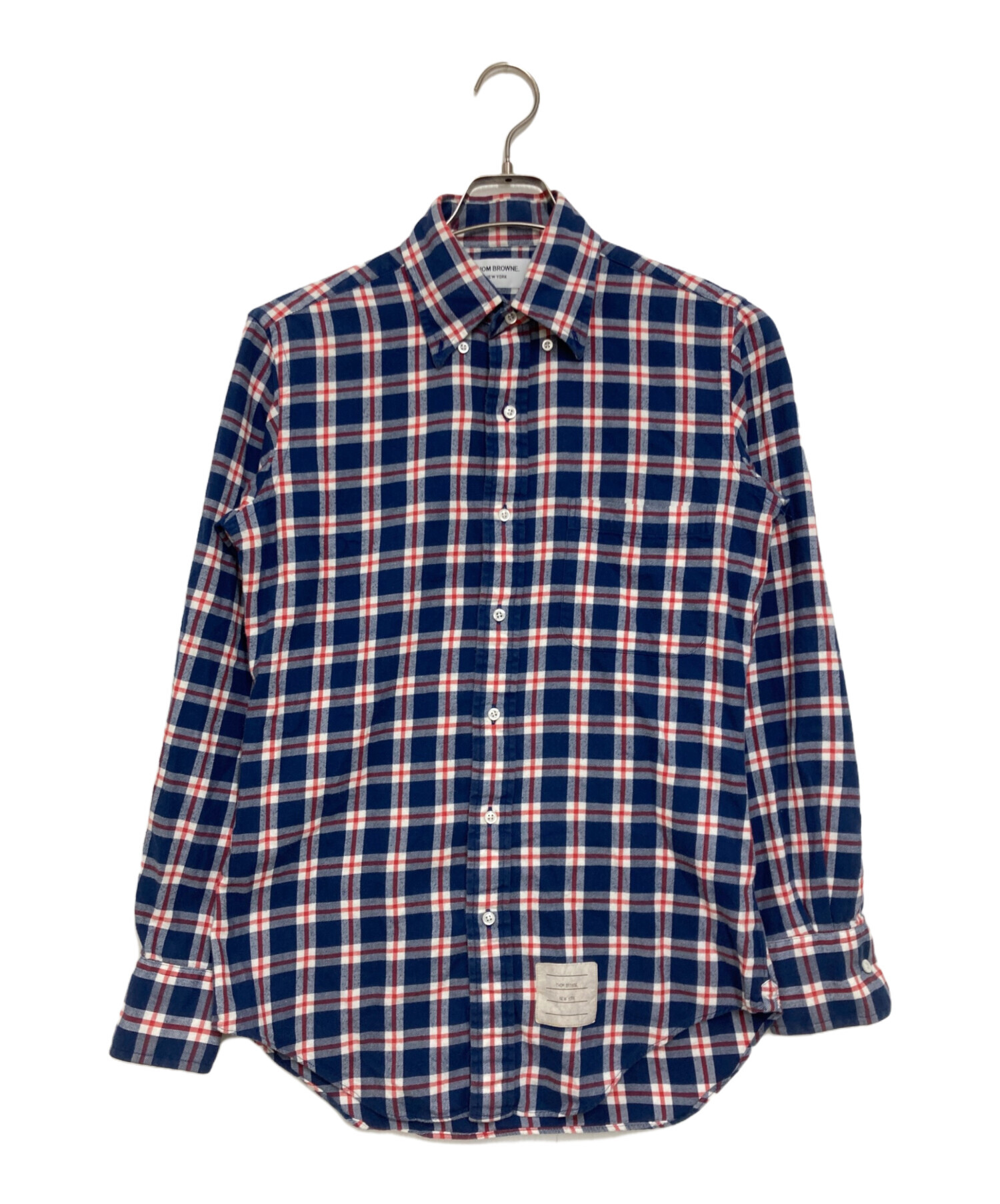 中古・古着通販】Thom Browne (トムブラウン) チェックシャツ ブルー