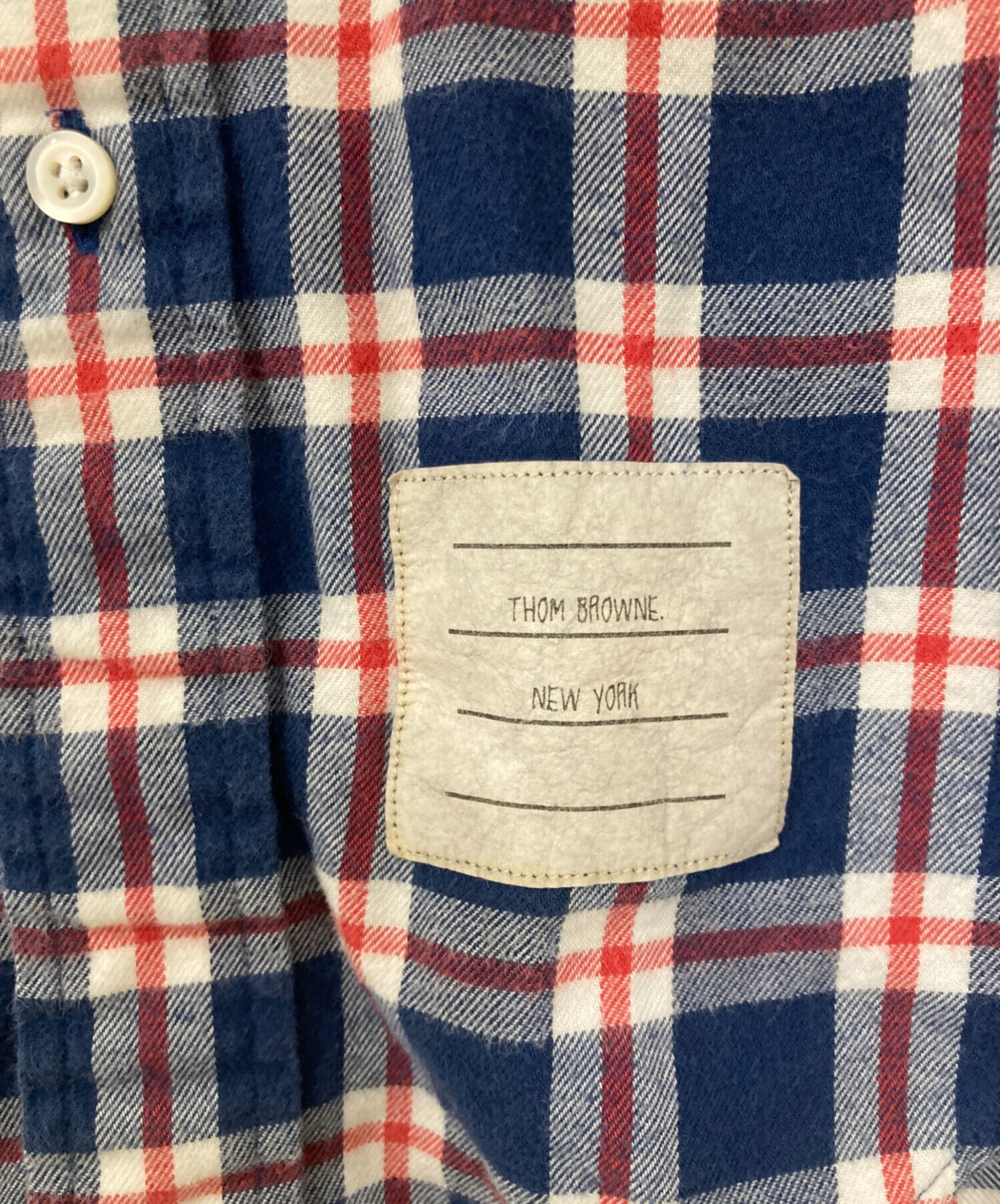 中古・古着通販】Thom Browne (トムブラウン) チェックシャツ ブルー