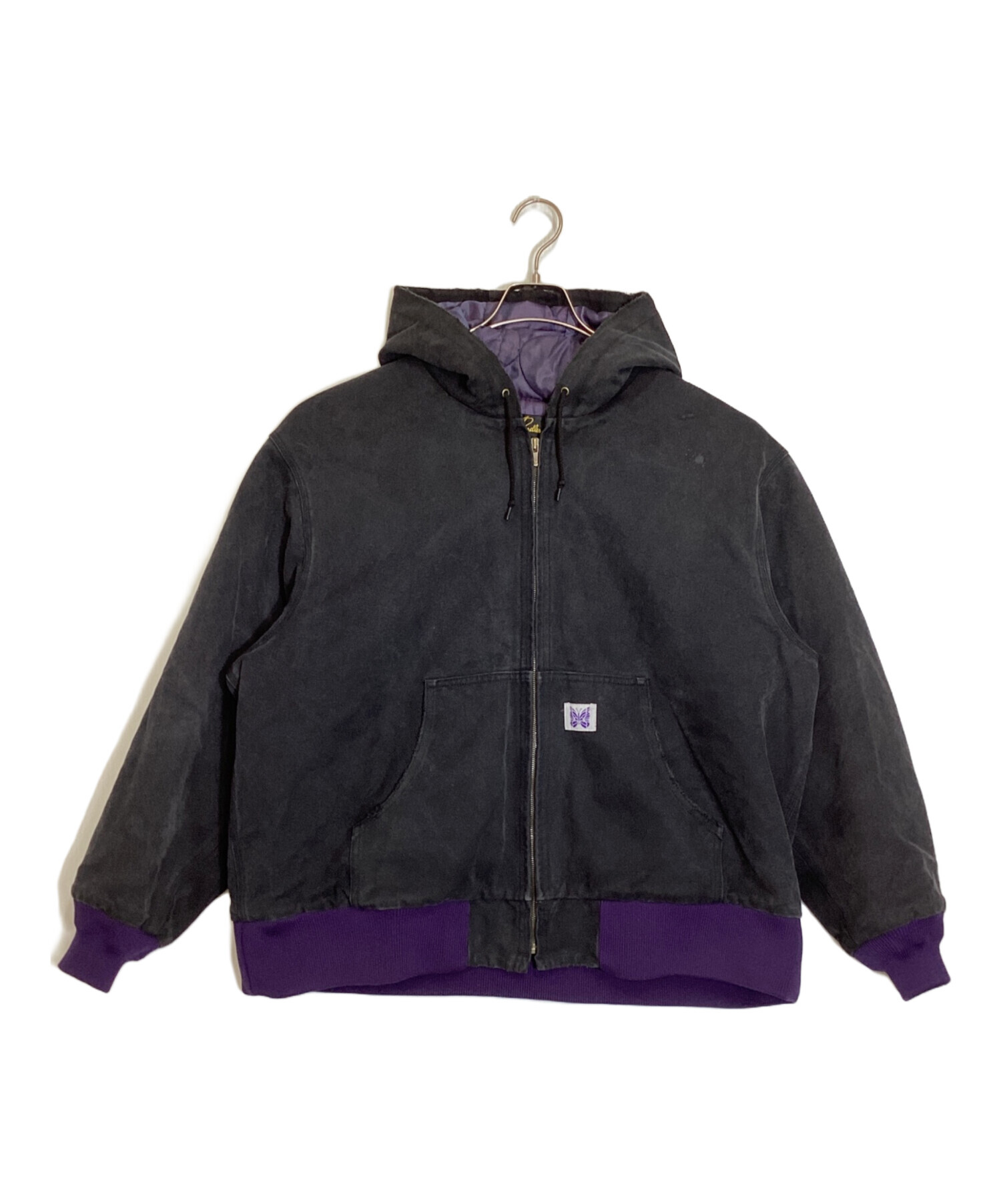 古代裂イギリスニードルワーク 中古・古着通販】Needles (ニードルズ) Zipped Work Hoody ブラック
