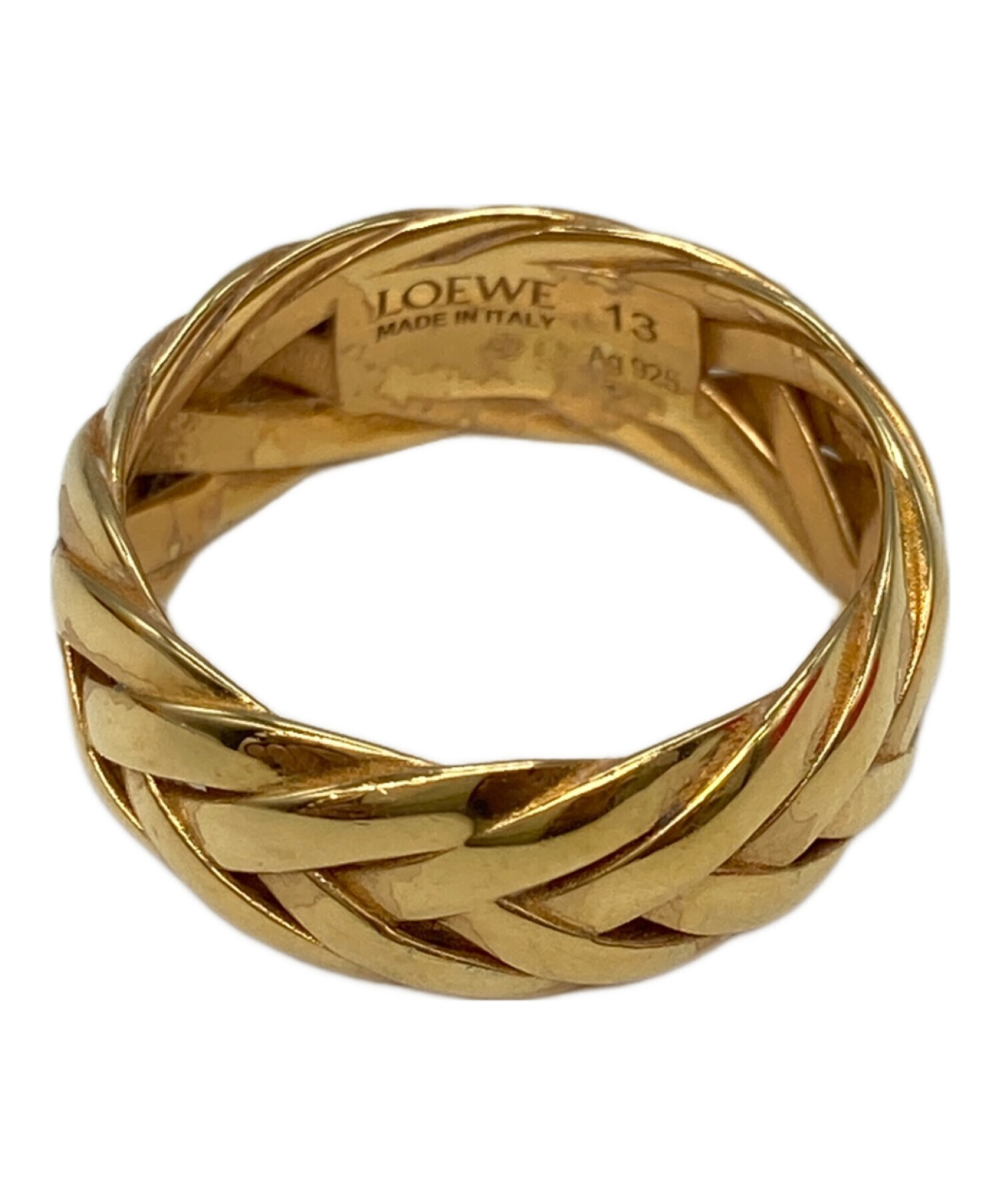 中古・古着通販】LOEWE (ロエベ) ブレイデッド リング ゴールド サイズ