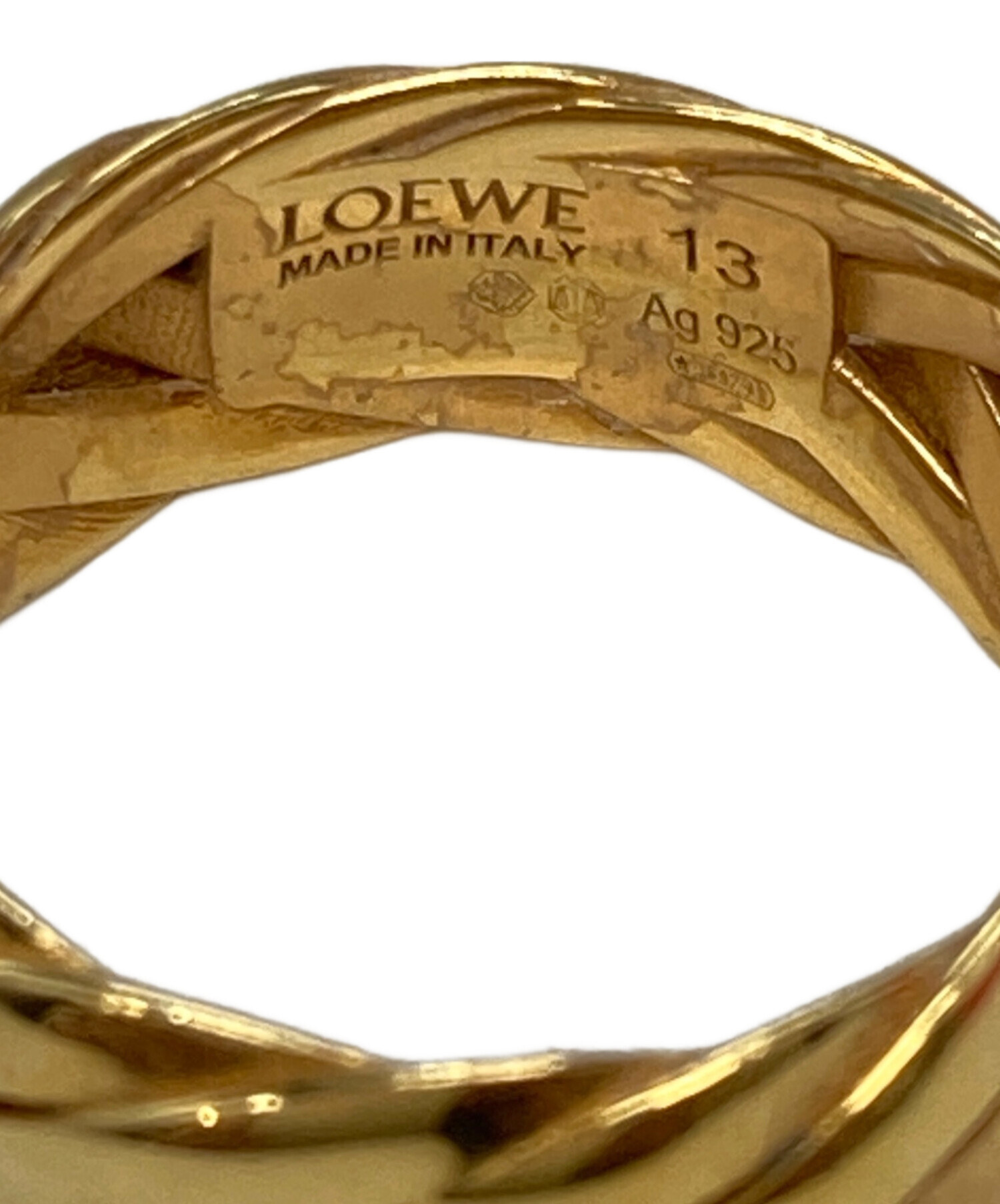 中古・古着通販】LOEWE (ロエベ) ブレイデッド リング ゴールド サイズ