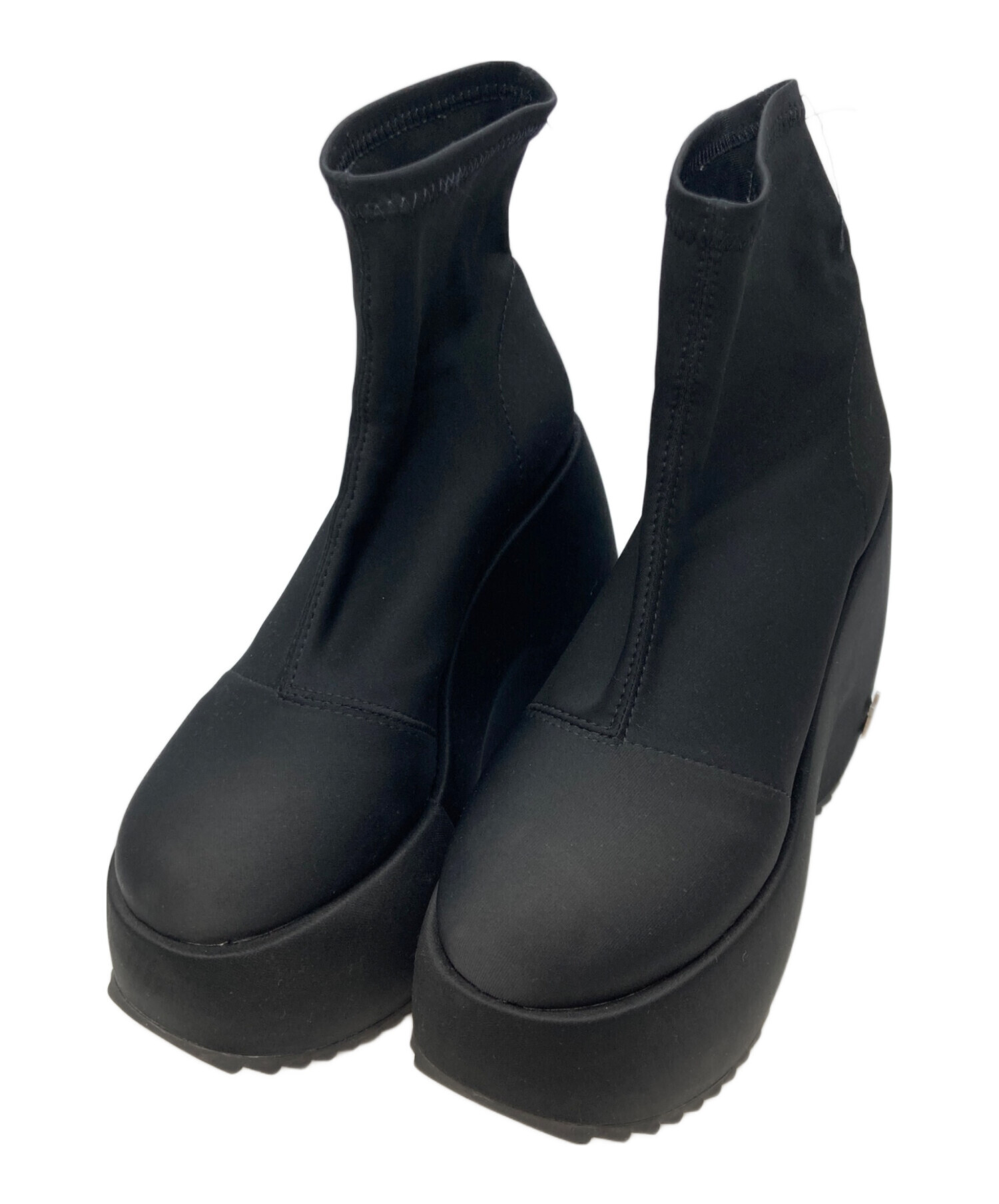 中古・古着通販】YELLO (イエロ) TOKYO BLACK PLATFORM SHORT BOOTS