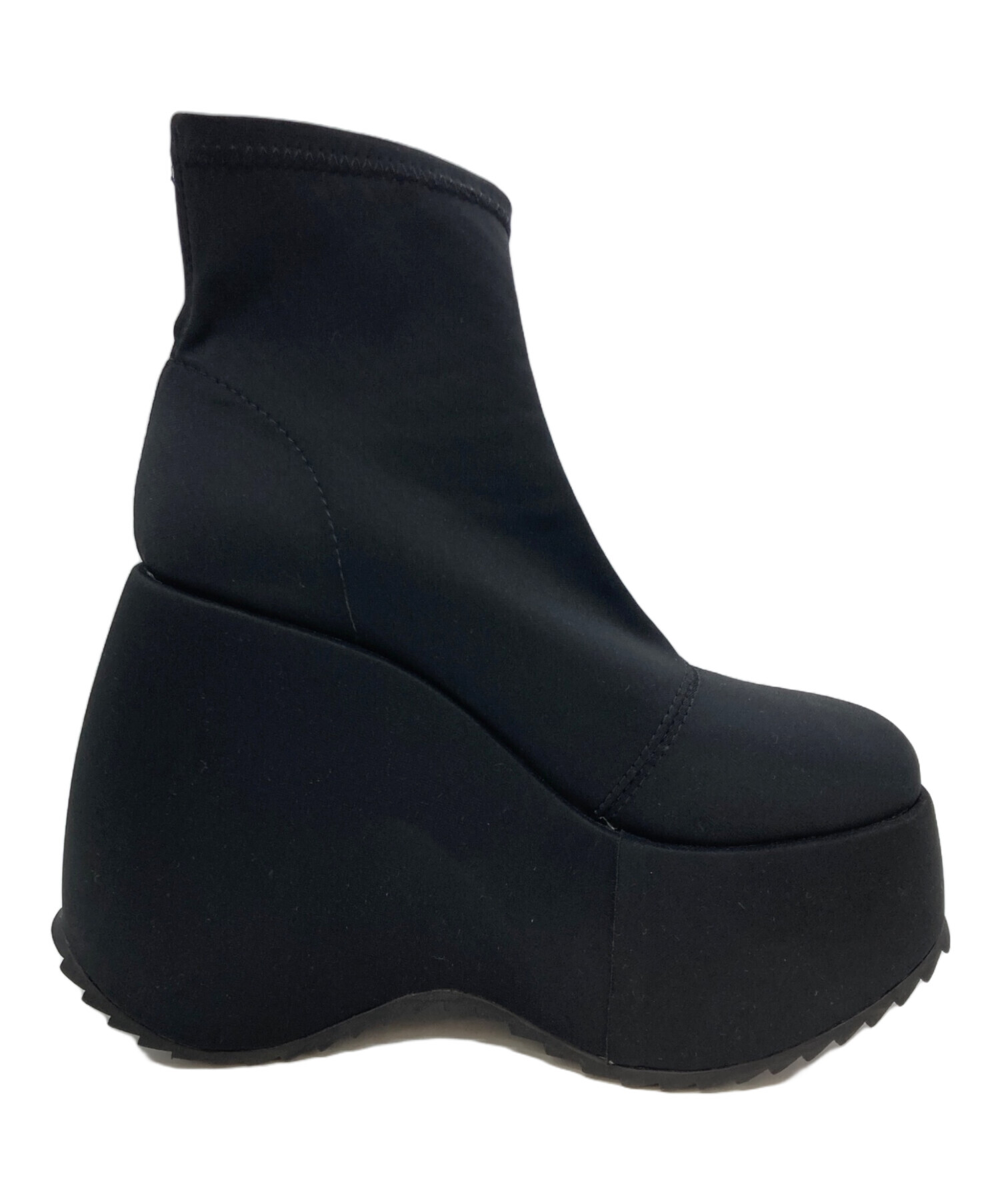 中古・古着通販】YELLO (イエロ) TOKYO BLACK PLATFORM SHORT BOOTS