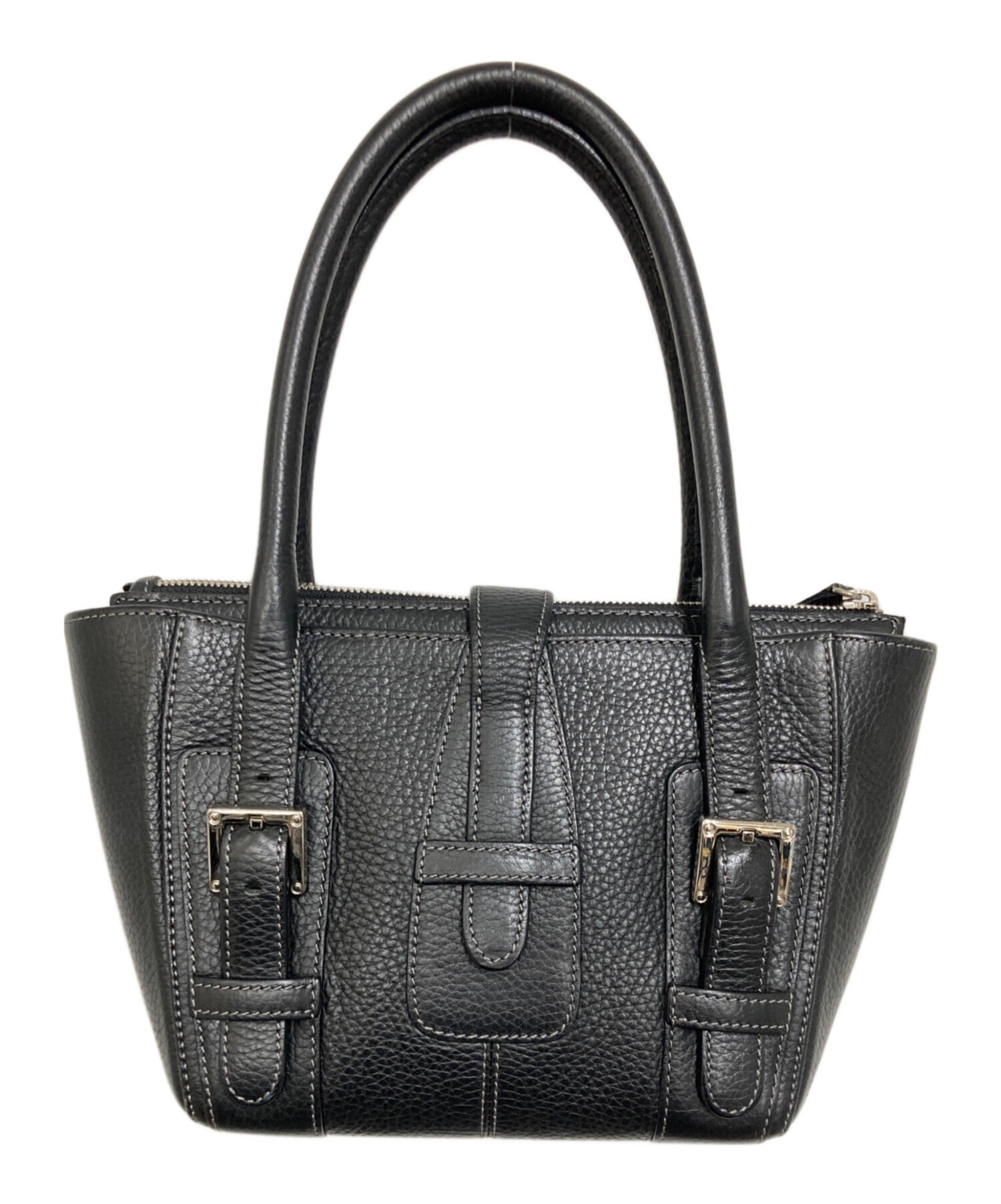 ロエベ センダ ハンドバッグ ロゴ型押し レザー 黒 LOEWE(ロエベ 