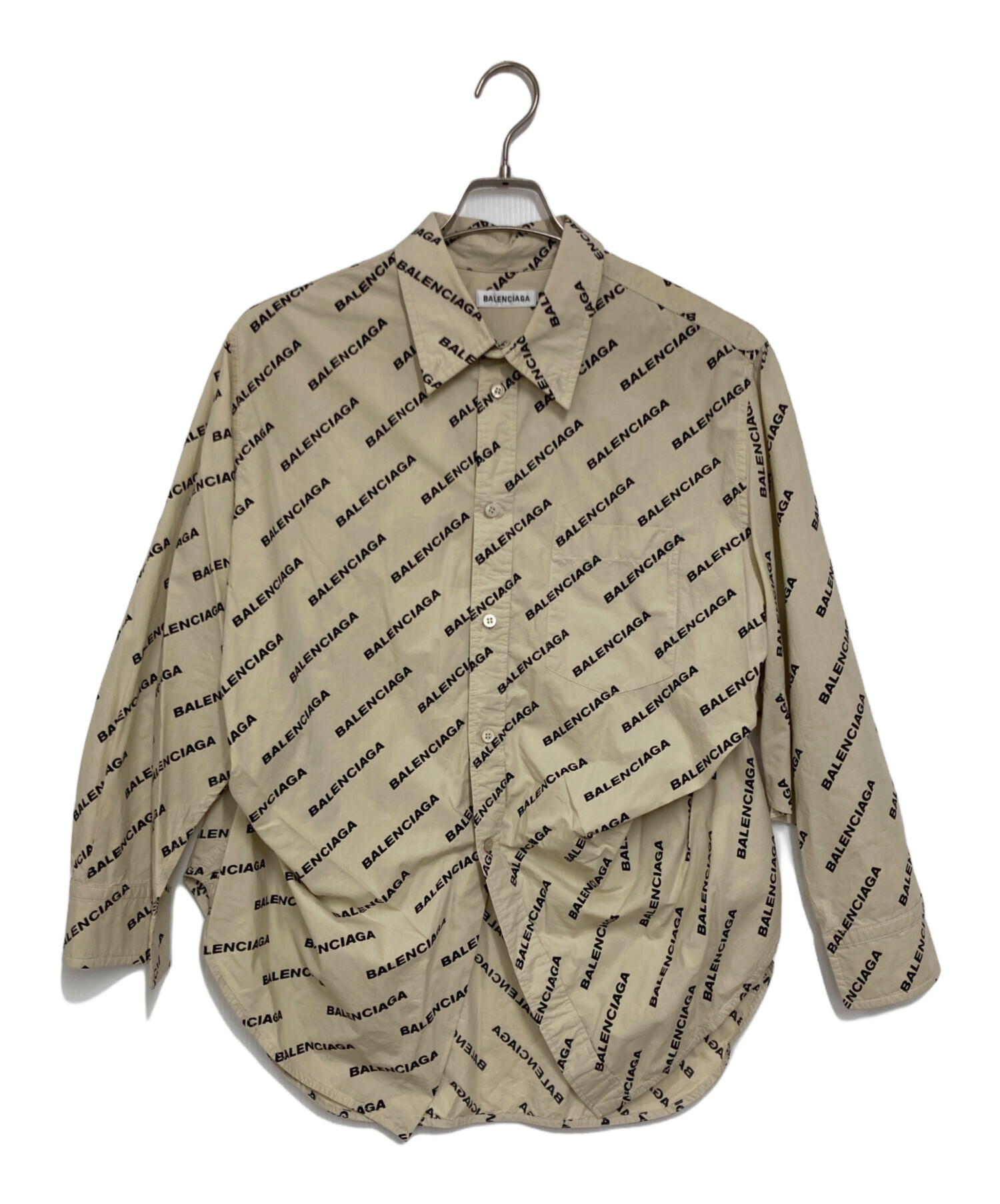 BALENCIAGA バレンシアガ ドレスシャツ XS ベージュ 【古着】【中古】【送料無料】 中古・古着通販】BALENCIAGA (バレンシアガ) Year of the tiger Typo