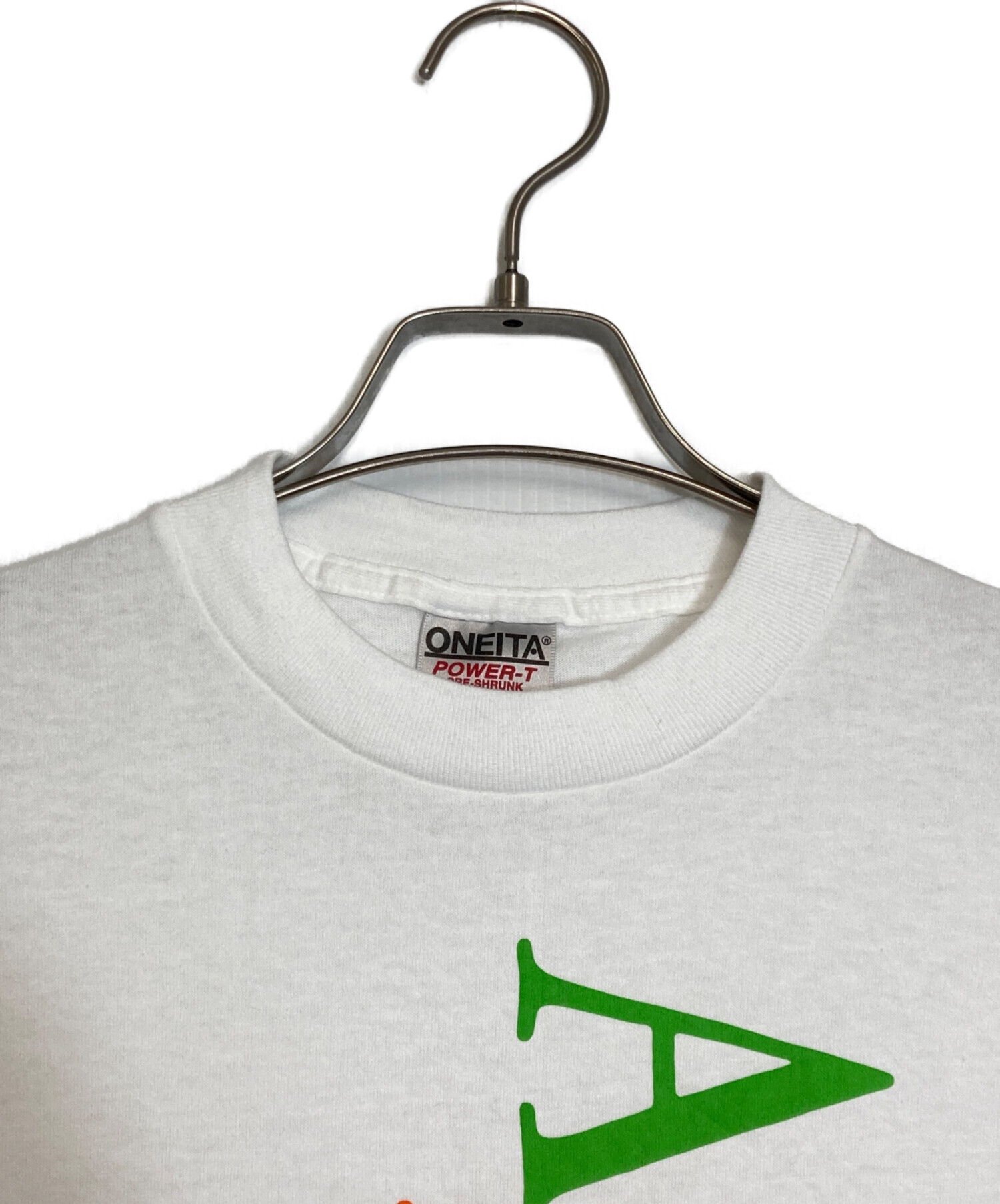 中古・古着通販】ONEITA (オニータ) 企業ロゴプリントTシャツ ホワイト