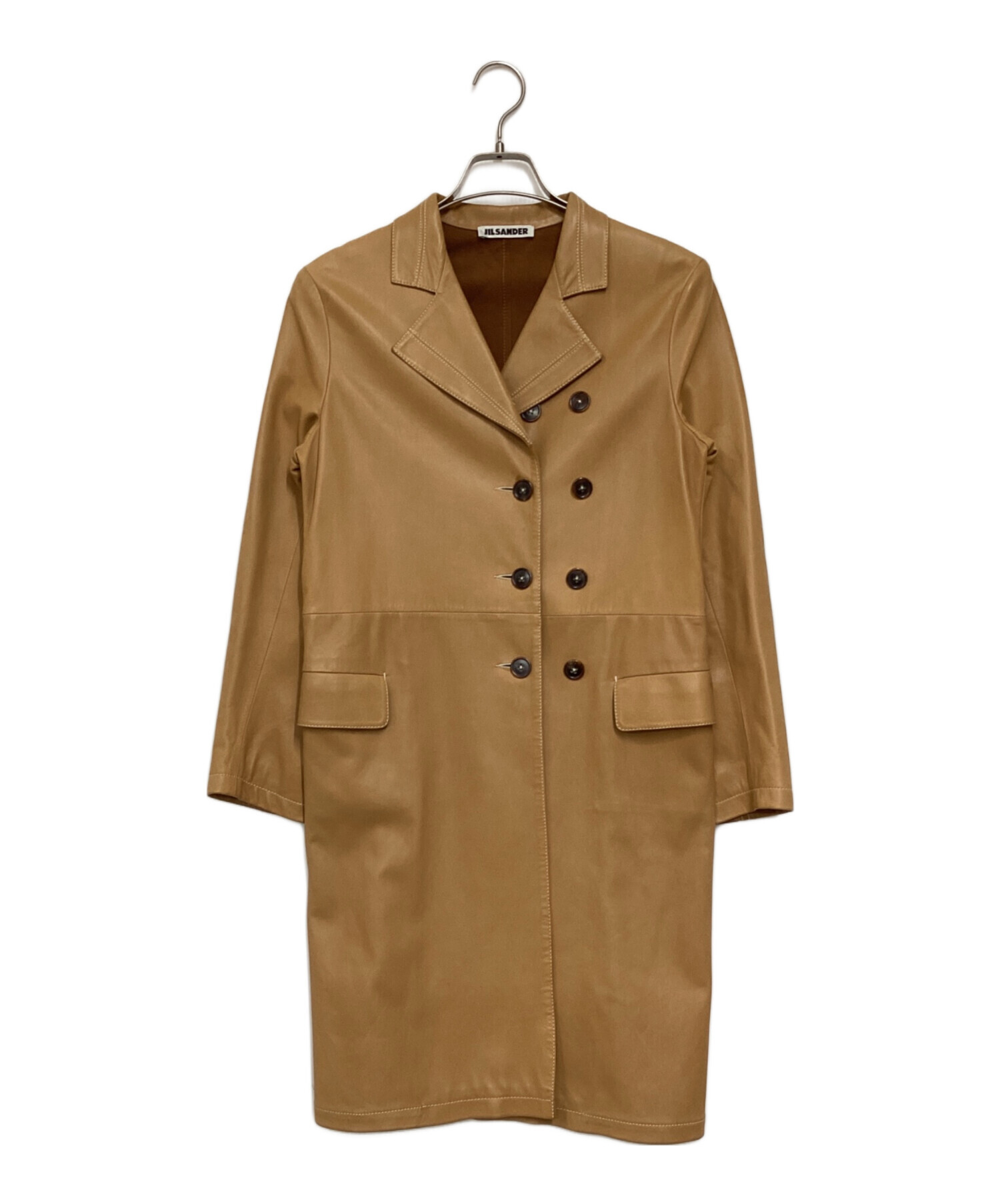 中古・古着通販】JIL SANDER (ジルサンダー) レザーチェスターコート