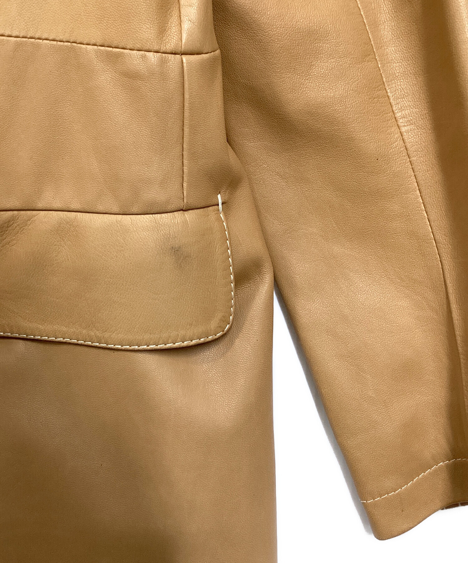 中古・古着通販】JIL SANDER (ジルサンダー) レザーチェスターコート