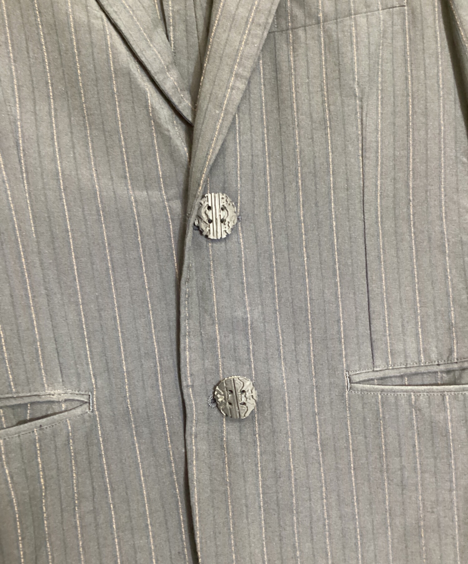 コムデギャルソンオム AD2012 リネン混 ストライプ テーラードジャケット 中古・古着通販】COMME des GARCONS HOMME PLUS (コムデギャルソンオム