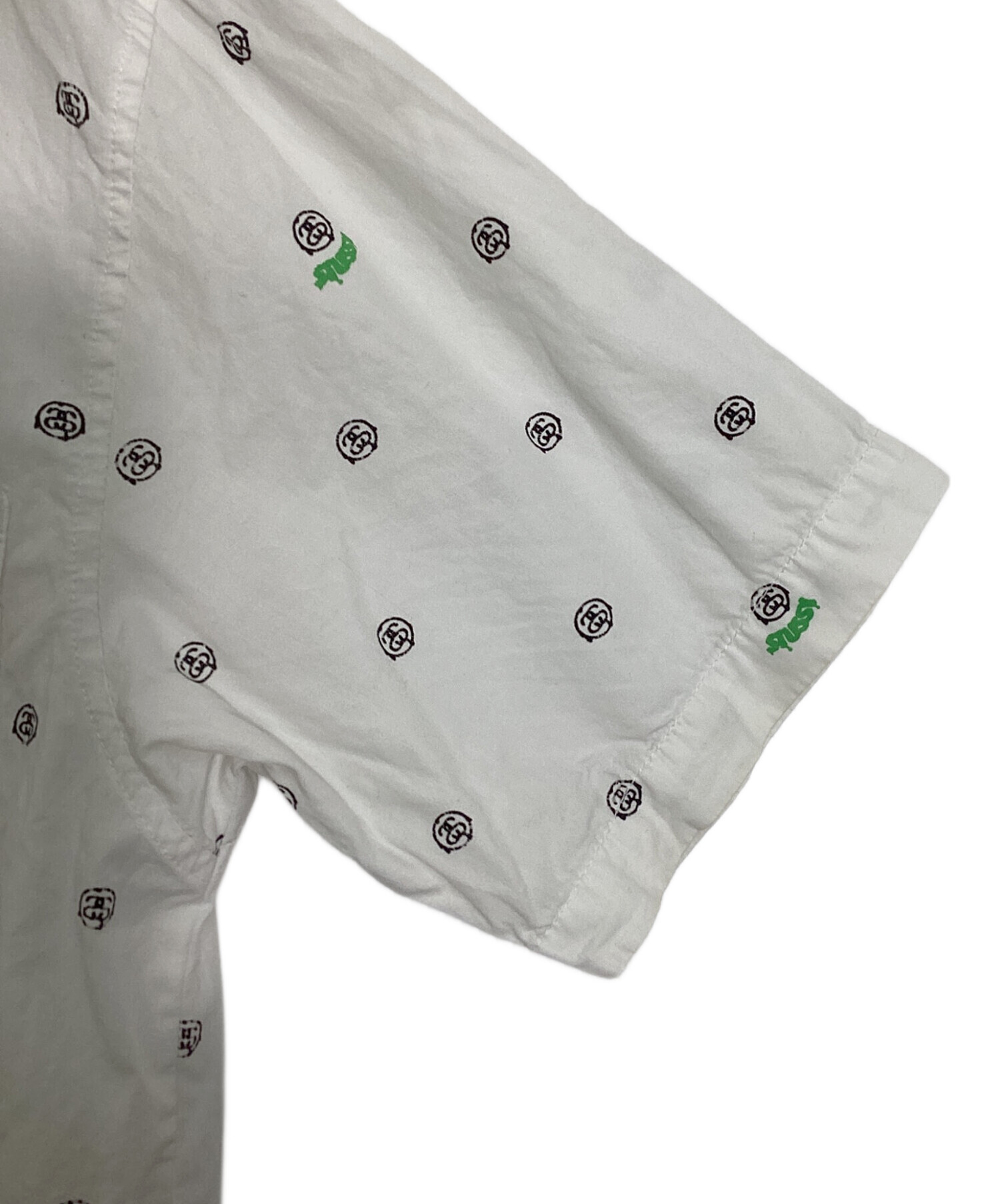 S/S ステューシー 半袖シャツ 総柄 L 中古・古着通販】stussy (ステューシー) S/S SSロゴ総柄シャツ