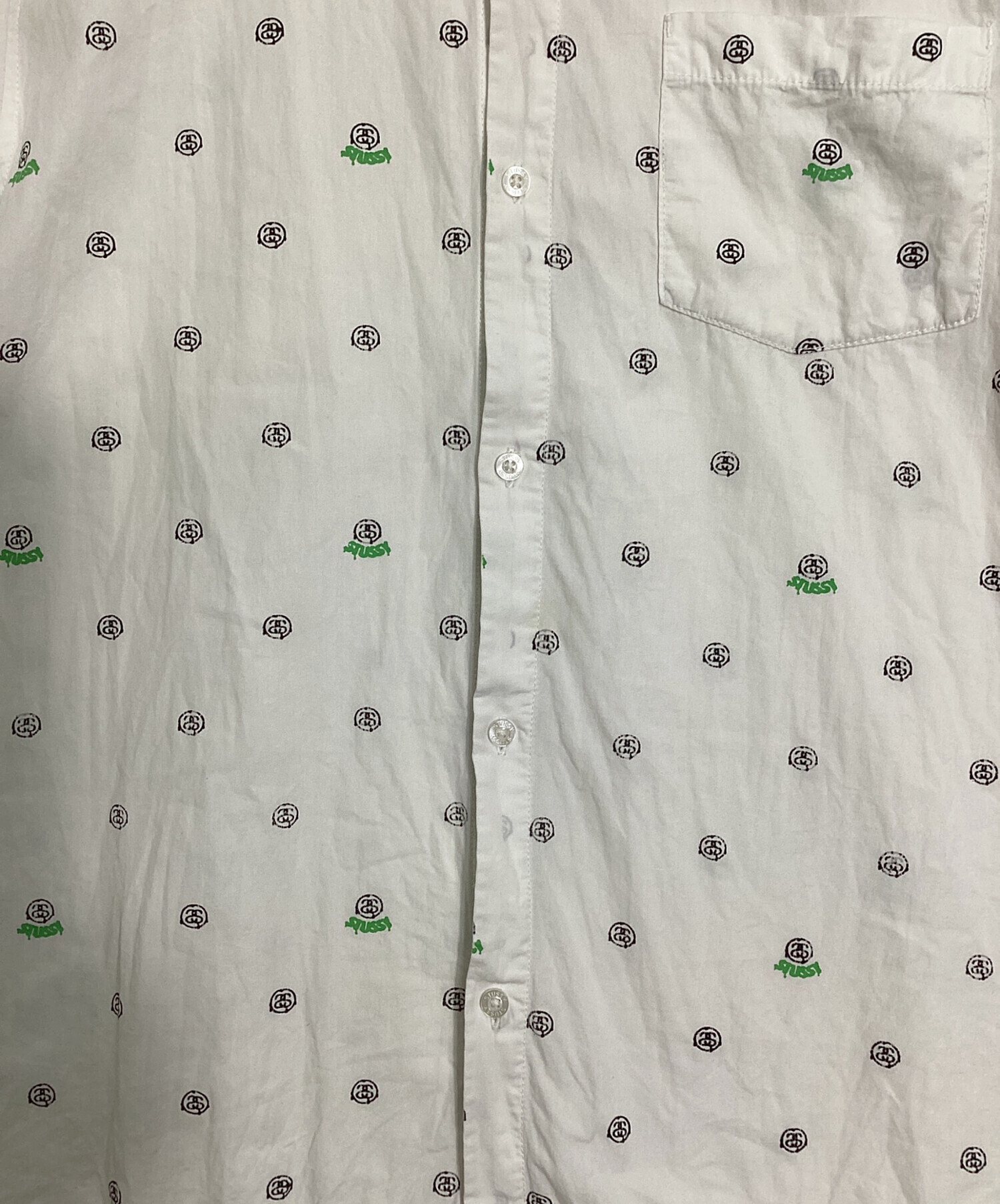 中古・古着通販】stussy (ステューシー) S/S SSロゴ総柄シャツ