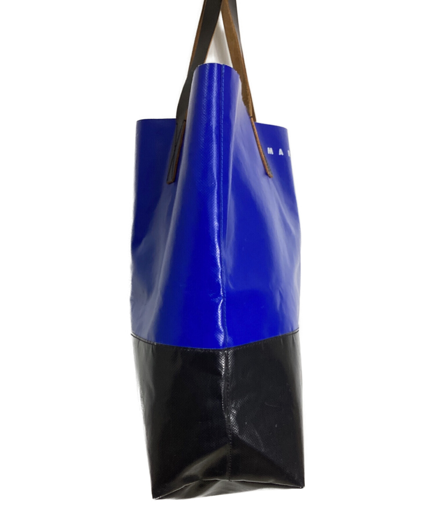 マルニ◆PVC トライベッカ トートバッグ ブルー×焦げ茶◆中古 中古・古着通販】MARNI (マルニ) トライベッカトート ブルー×ブラック