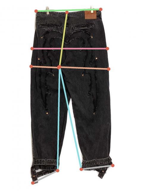 中古・古着通販】EVISU (エヴィス) ダメージ加工ローエッジ大黒バギー