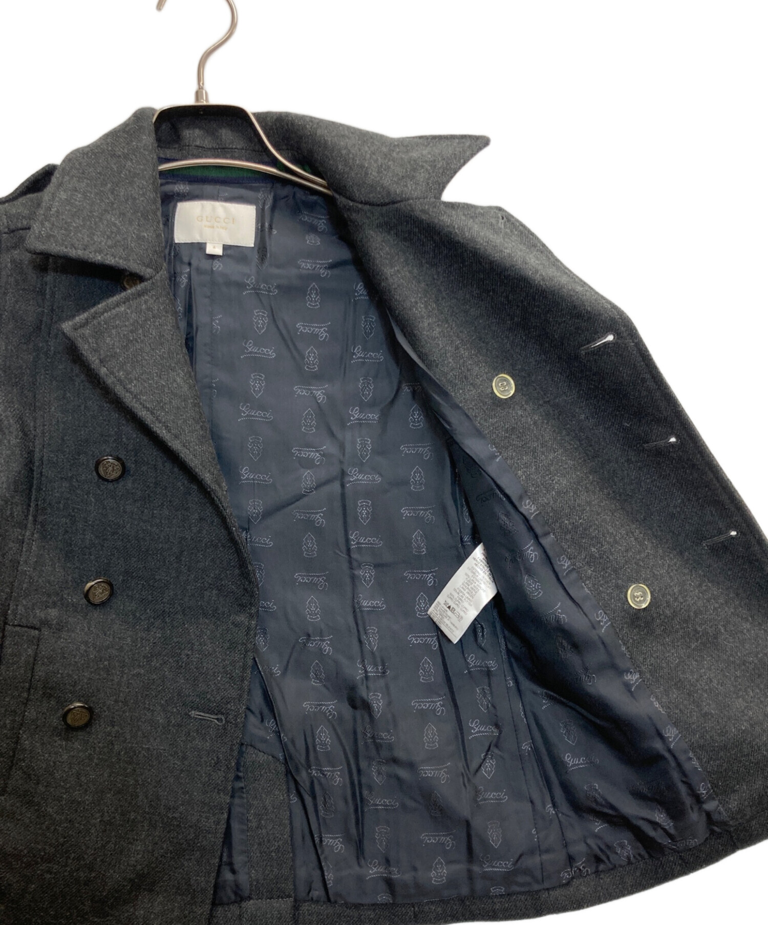 中古・古着通販】GUCCI (グッチ) ミニトレンチコート グレー サイズ:6