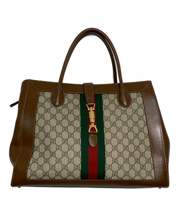 ✨良品✨ GUCCI グッチ レザー トートバッグ ダークブラウン ヴィンテージ 中古・古着通販】GUCCI (グッチ) ジャッキー1961 2WAY トートバッグ