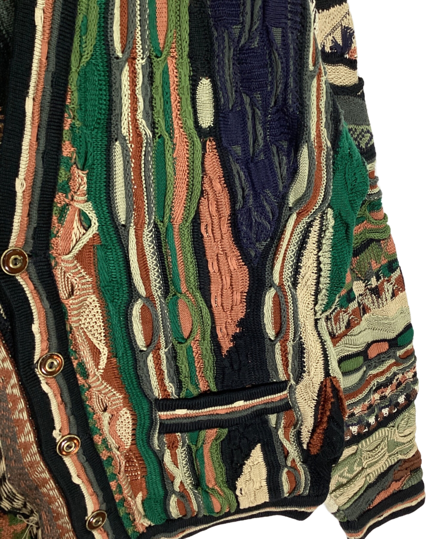 りんご様　coogi マルチカラー3Dニットカーディガン 中古・古着通販】Coogi (クージー) 3Dニットカーディガン マルチカラー
