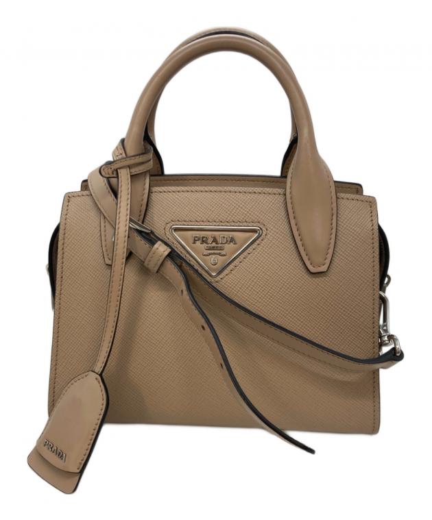 PRADA 2way ショルダーバッグ ベージュ 中古・古着通販】PRADA (プラダ) 2WAYショルダーバッグ ベージュ