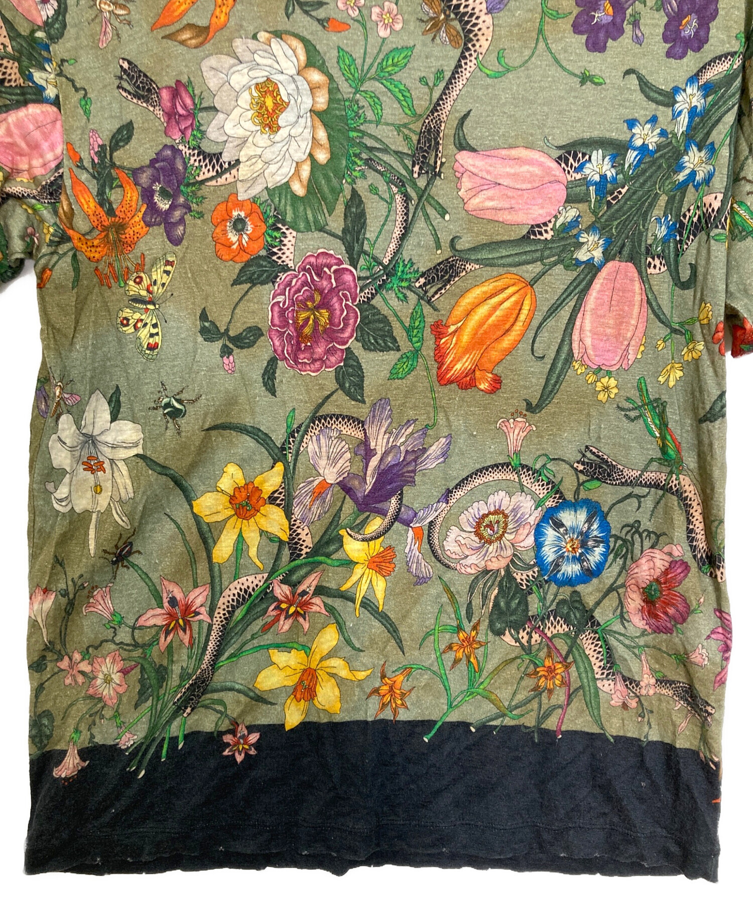 中古・古着通販】GUCCI (グッチ) ダメージ加工フローラルTシャツ