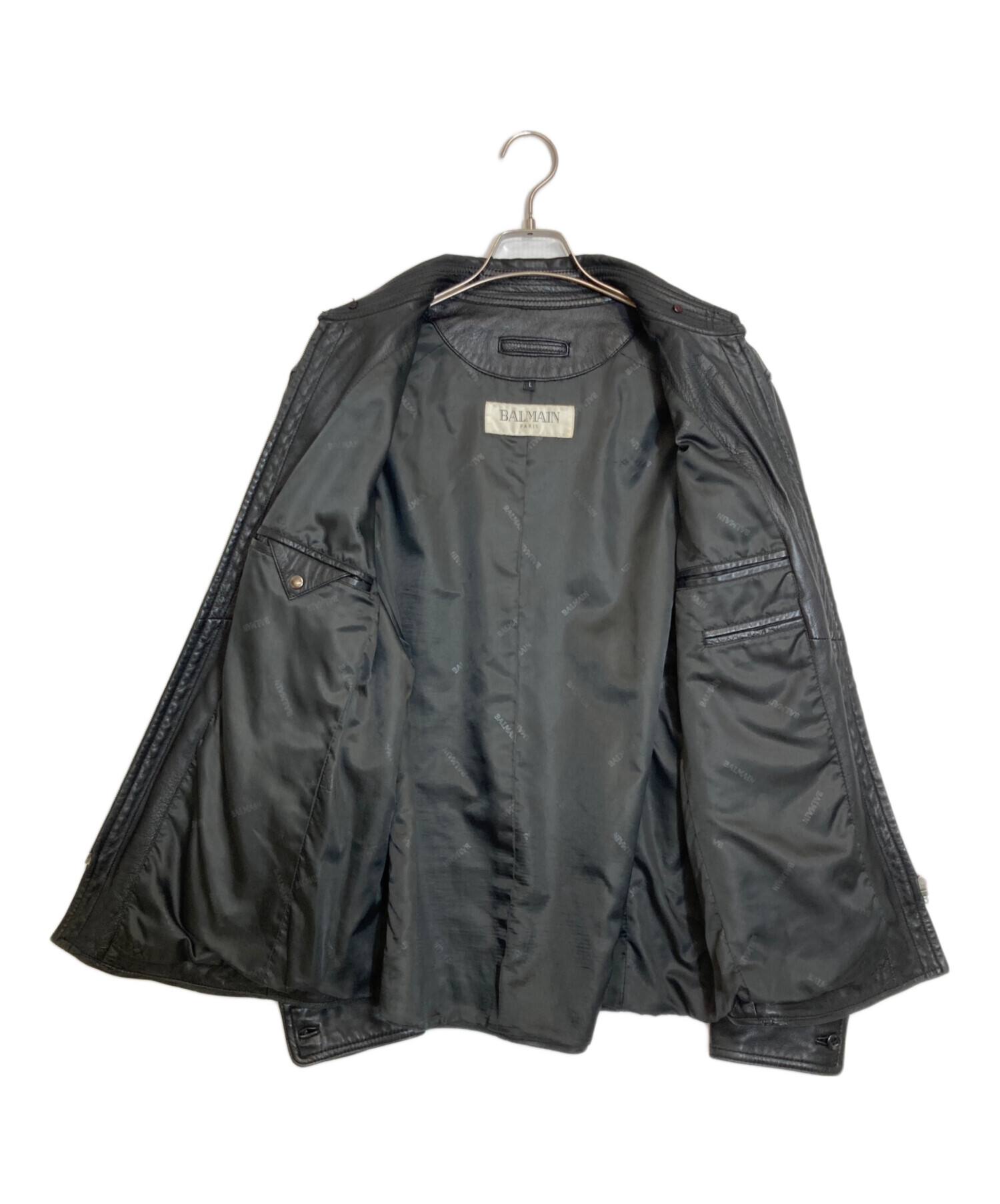 中古・古着通販】BALMAIN (バルマン) ラムレザースイングトップ