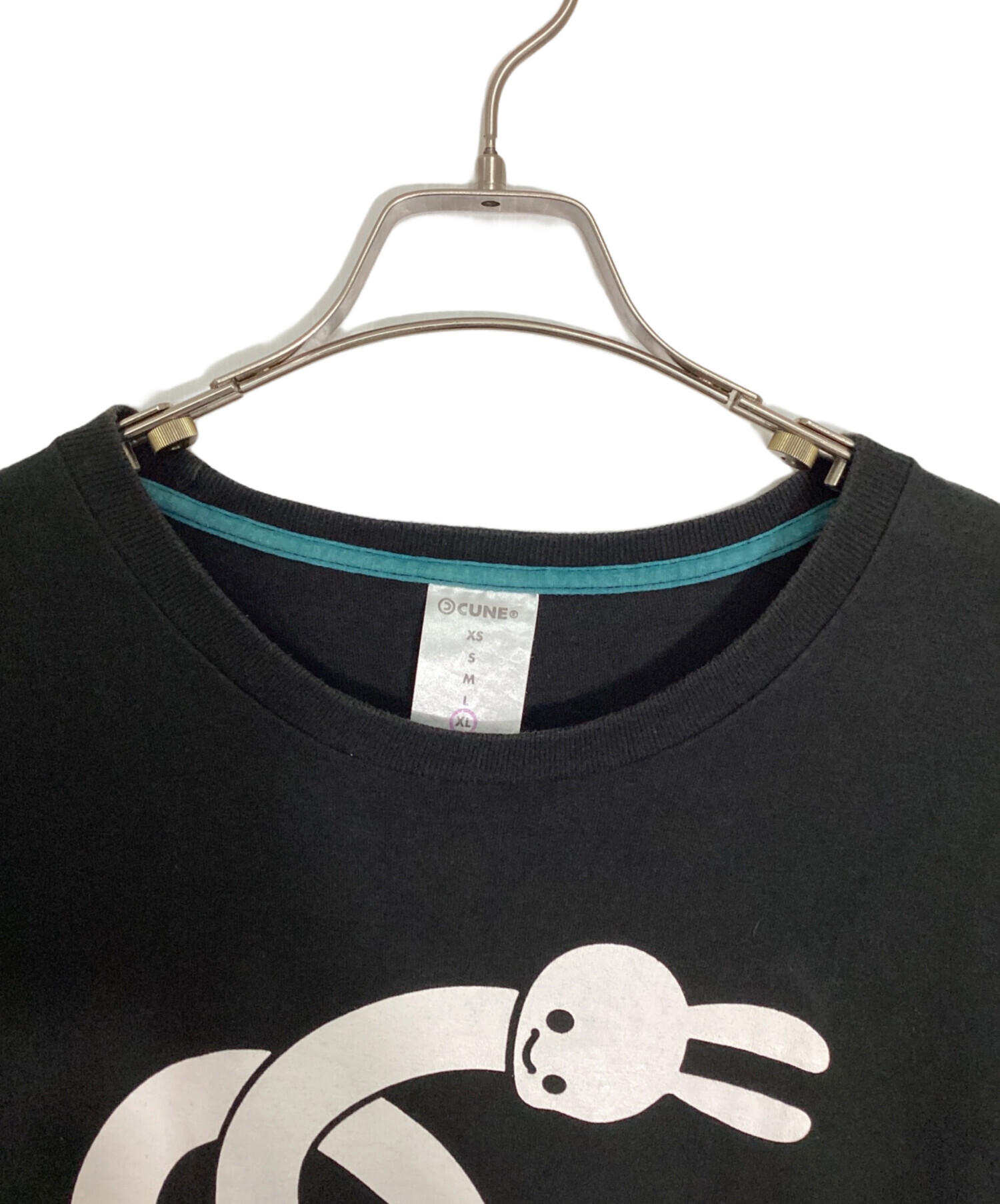 中古・古着通販】CUNE (キューン) プリントTシャツ ブラック サイズ:XL