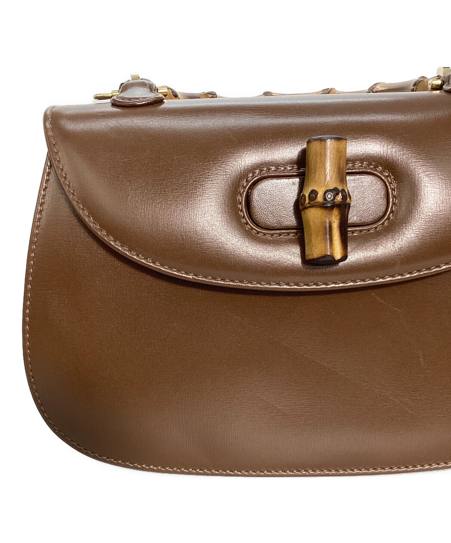 中古・古着通販】GUCCI (グッチ) バンブーハンドバッグ ブラウン