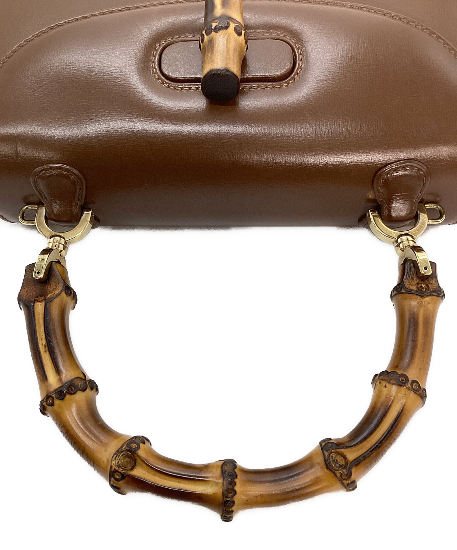 中古・古着通販】GUCCI (グッチ) バンブーハンドバッグ ブラウン