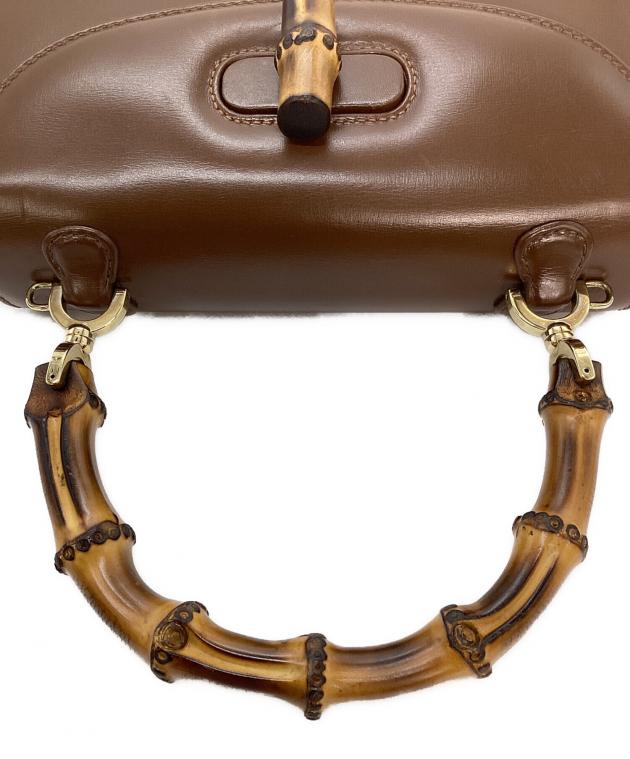 中古・古着通販】GUCCI (グッチ) バンブーハンドバッグ ブラウン