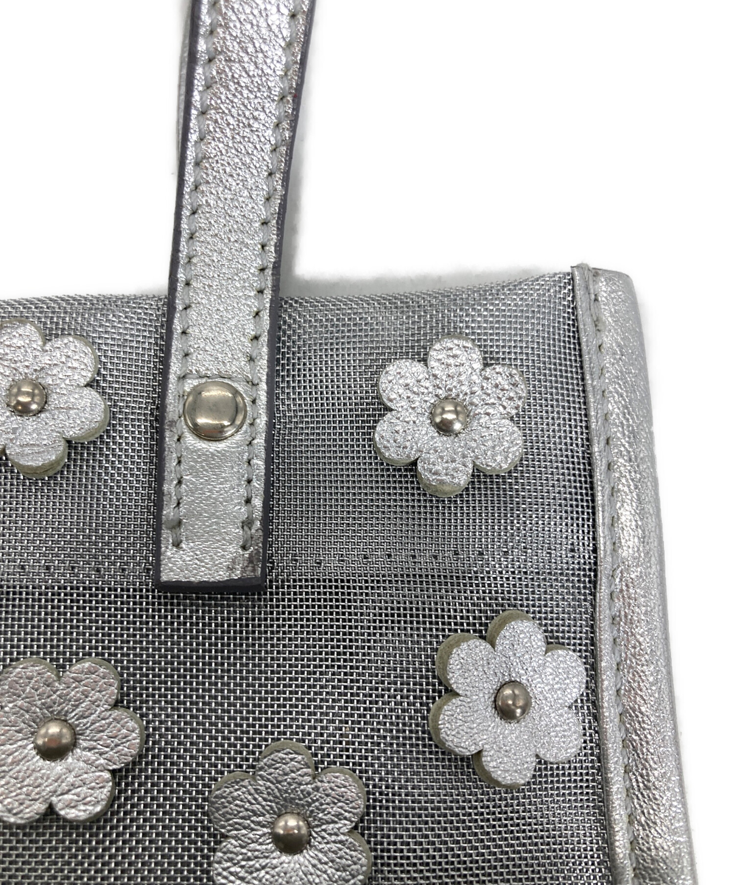 希少　ミュウミュウ　ハンドバッグ　90s　アーカイブ　シルバー　メッシュ　花 中古・古着通販】MIU MIU (ミュウミュウ) シルバーメッシュ