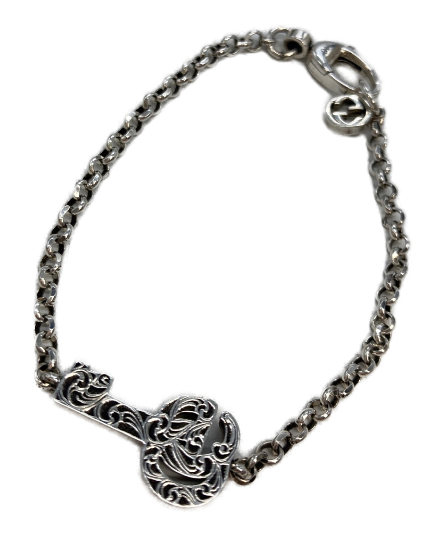 GUCCI グッチ　ダブルG キーチャーム ブレスレット　アラベスク　シルバー 中古・古着通販】GUCCI (グッチ) ダブルG キーチャーム ブレスレット