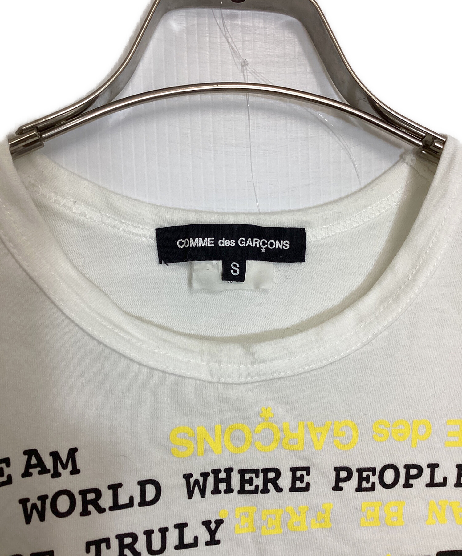 お値下げしました！　コムデギャルソン　メッセージロゴ　Tシャツ 中古・古着通販】COMME des GARCONS (コムデギャルソン) メッセージ