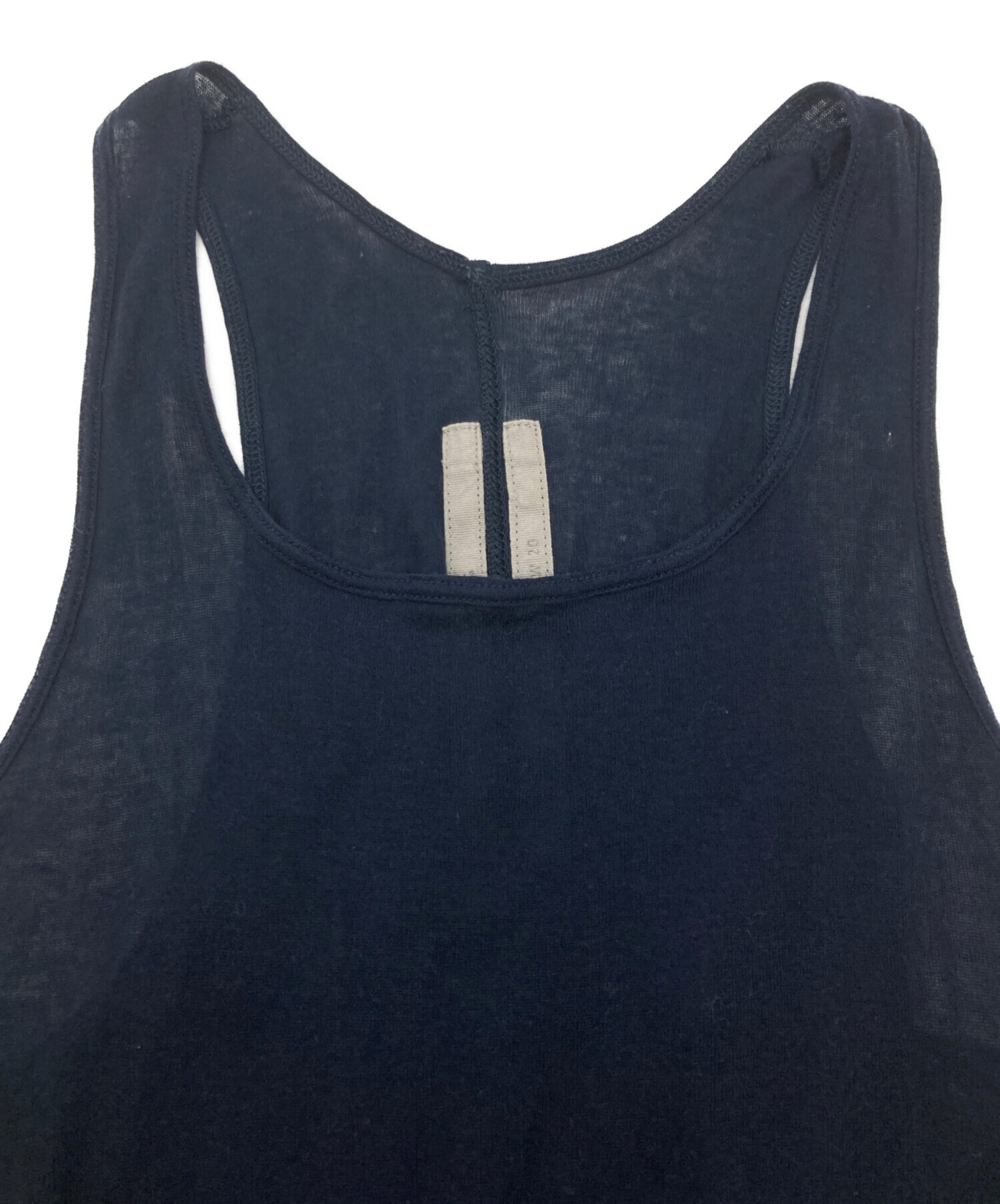 中古・古着通販】RICK OWENS (リックオウエンス) リブタンク ネイビー