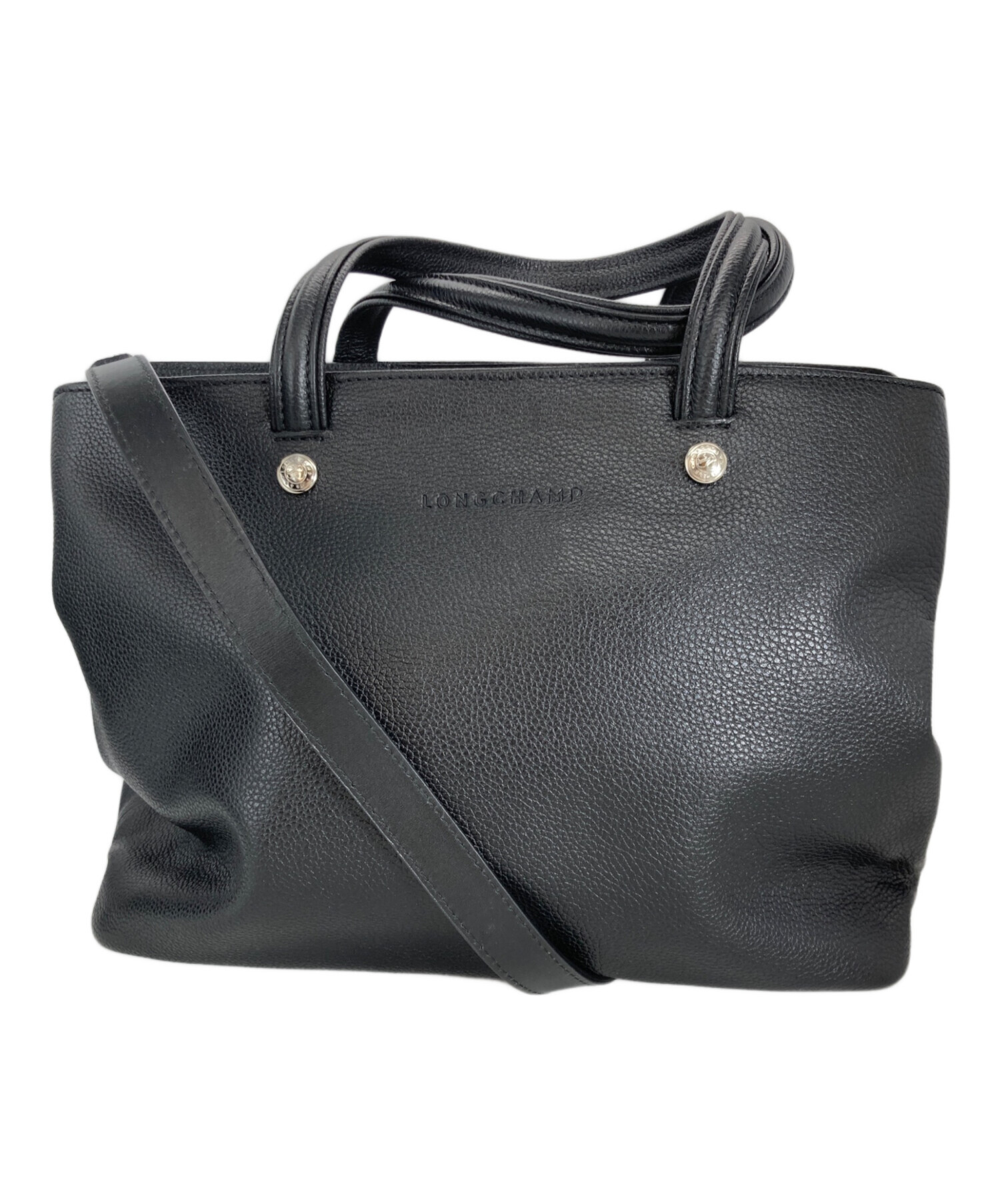中古・古着通販】LONGCHAMP (ロンシャン) 2WAYレザーバッグ ブラック 
