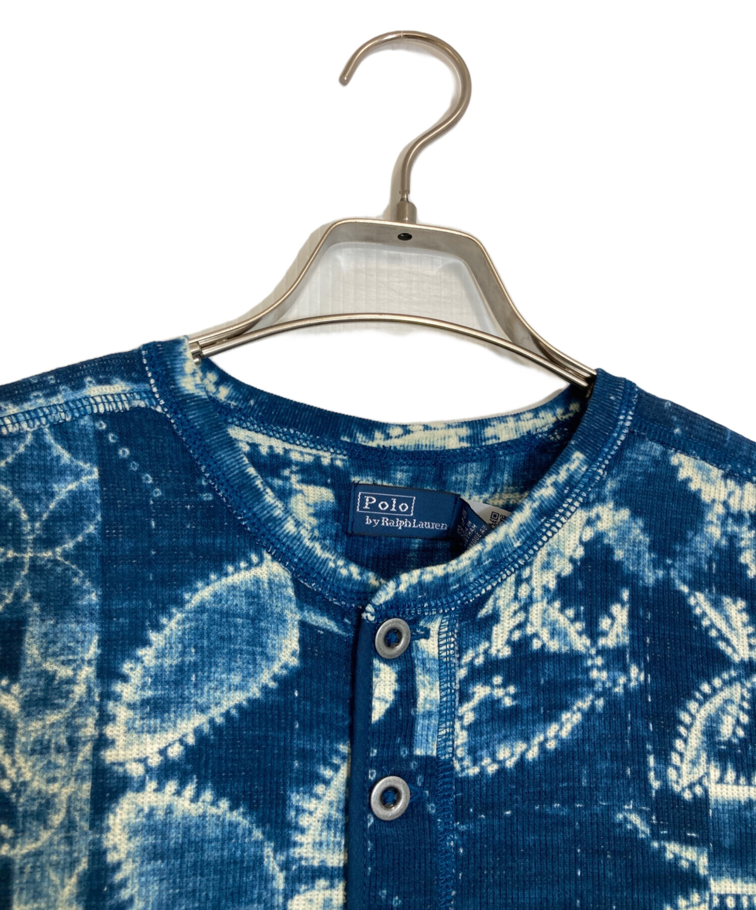 ラルフローレン　ブルー長袖ワンピース 中古・古着通販】POLO RALPH LAUREN (ポロ・ラルフローレン) 総柄染