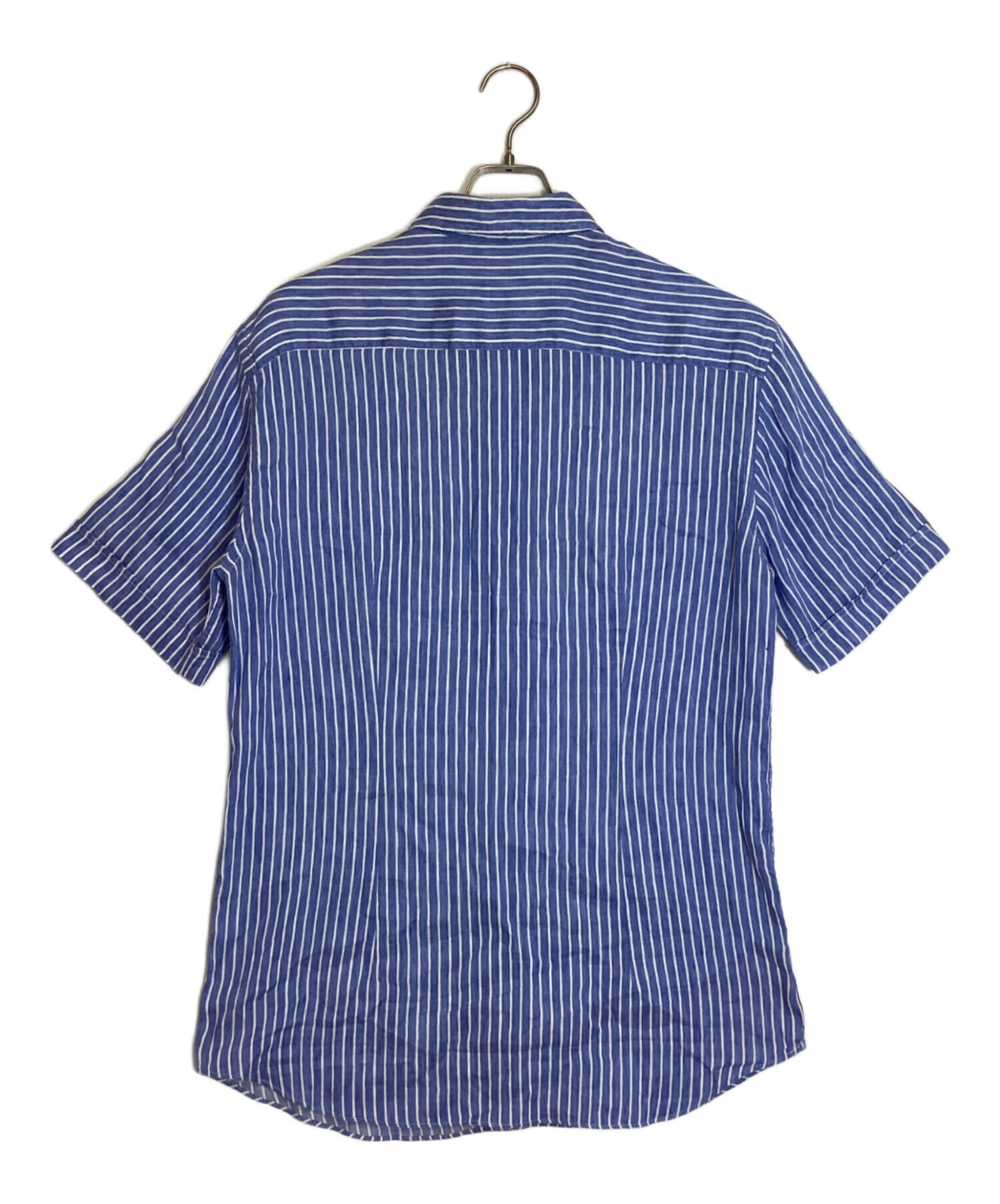 アルマーニ コレッツォーニ スーパー150S' ネイビー ストライプ L相当 中古・古着通販】ARMANI COLLEZIONI (アルマーニ コレツィオーニ) S/S