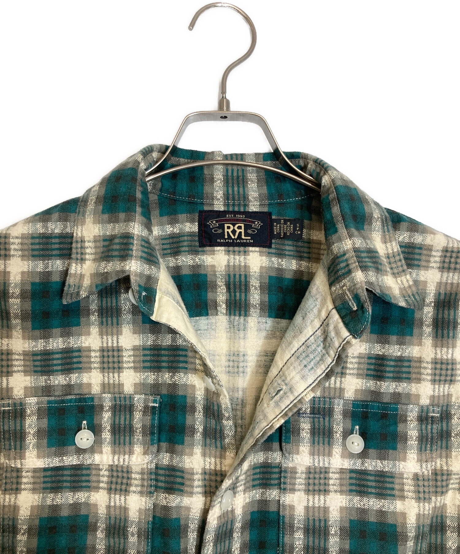中古・古着通販】RRL (ダブルアールエル) チェックシャツ グリーン