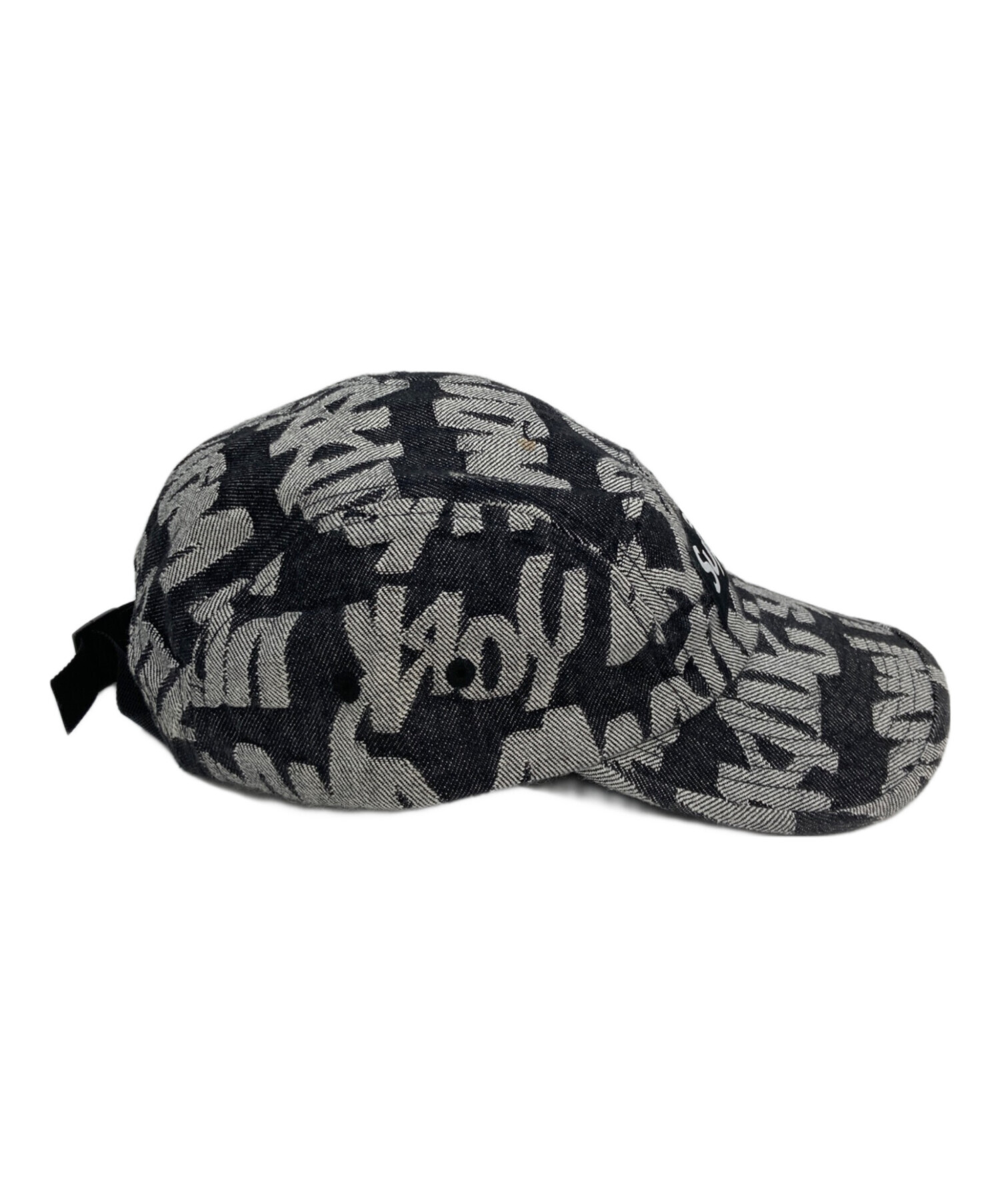 Suprem Fat Tip Jacquard Denim Camp Cap 黒 中古・古着通販】Supreme (シュプリーム) Fat Tip Jacquard Denim Camp