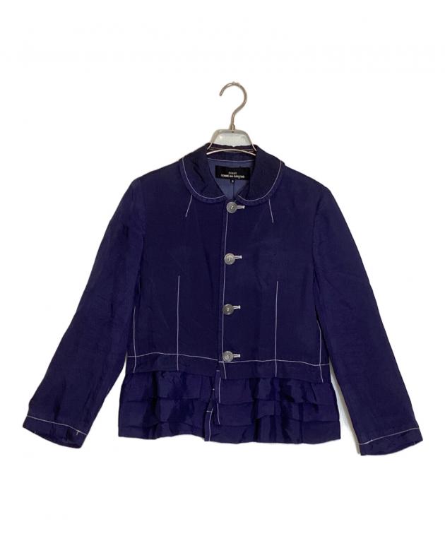 トリココムデギャルソン 丸襟 リボン ジャケット ネイビー 中古・古着通販】tricot COMME des GARCONS (トリココムデギャルソン