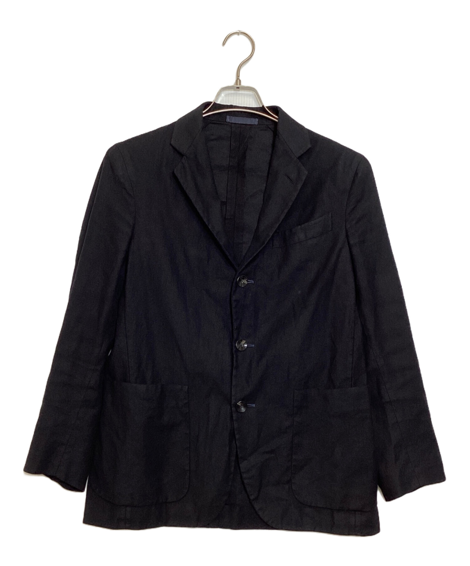 中古・古着通販】CARUSO (カルーゾ) リネン混3Bジャケット ブラック